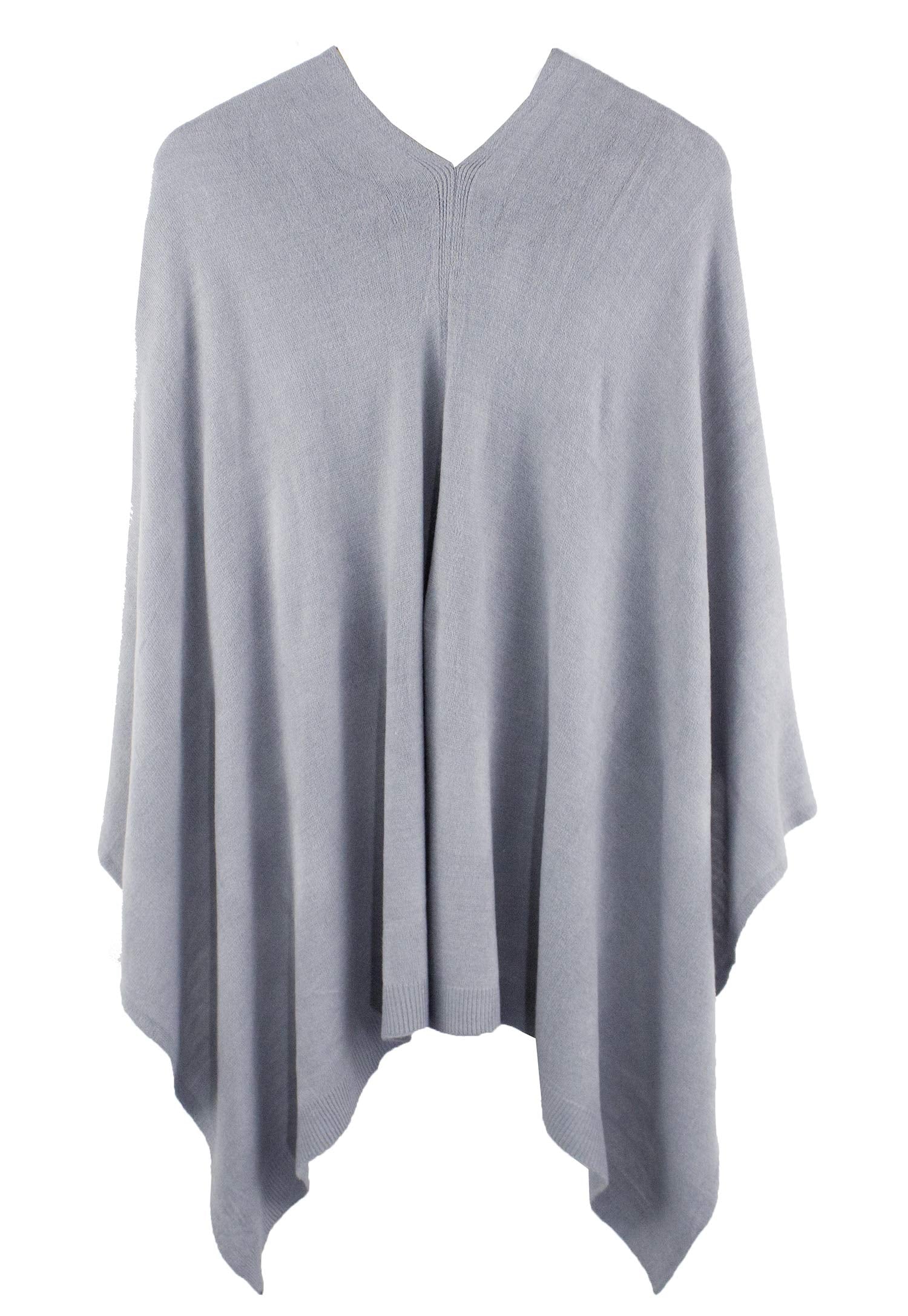 stylesilove Women Ultra Soft Knit Poncho Sweater Pullover Cardigan Lightweight Wrap Topper for All Season