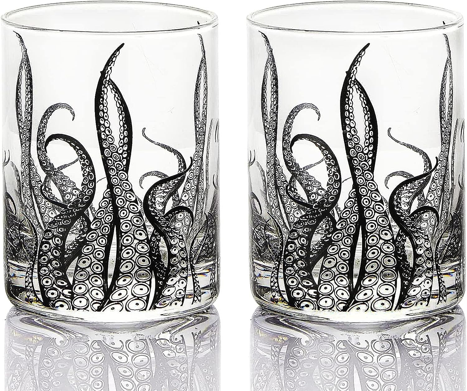 Octopus Tentacle Whiskey Glassware Set Of 2 9 Oz Handmade Craft Beer Cocktail Water Bar Rock Glass K