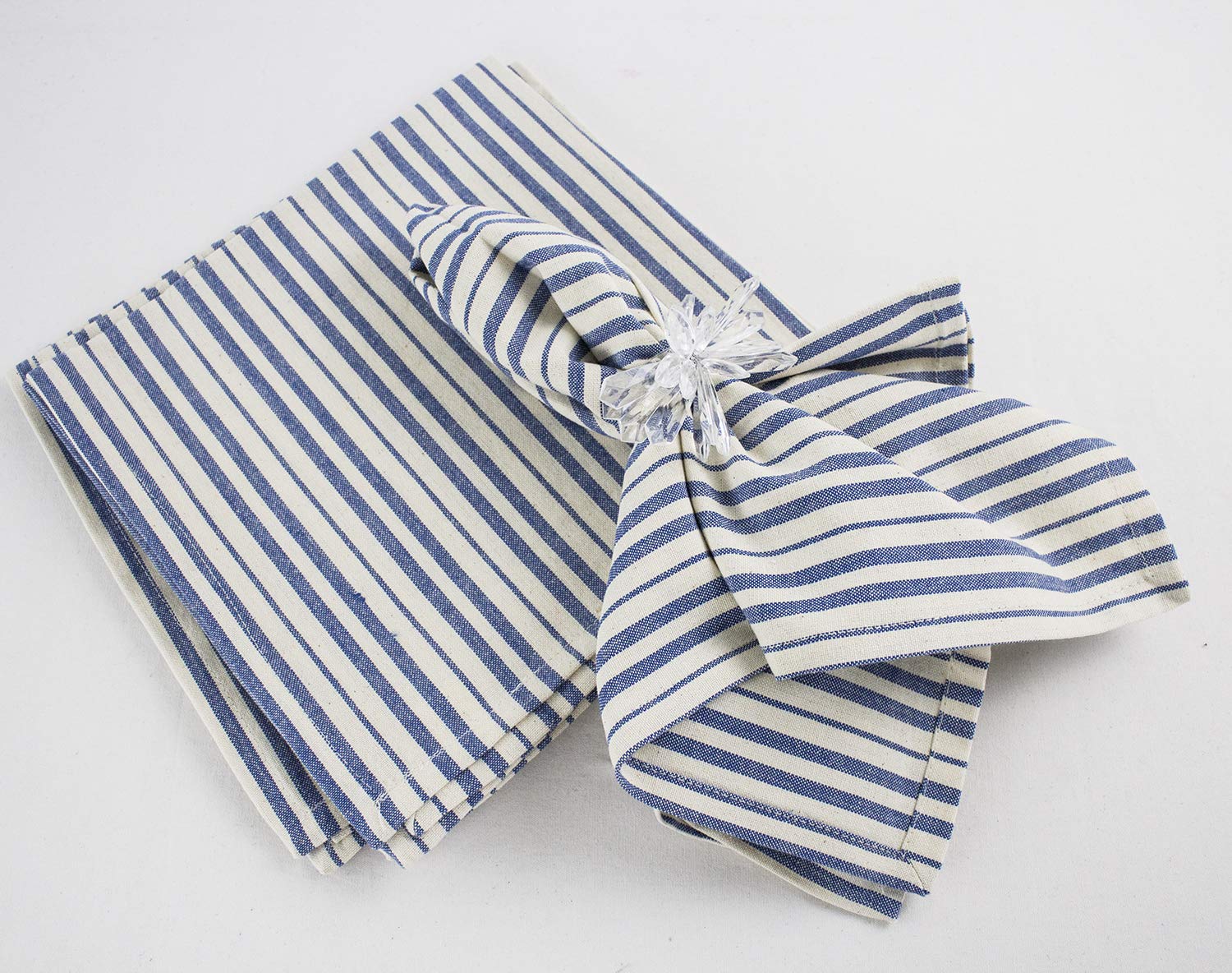 Dauphine Collection Striped Design 100% Cotton Washable Table Runner 16x72 Inch for Restaurants, Indoor Family Dinner or Outdoor Picnics and Parties