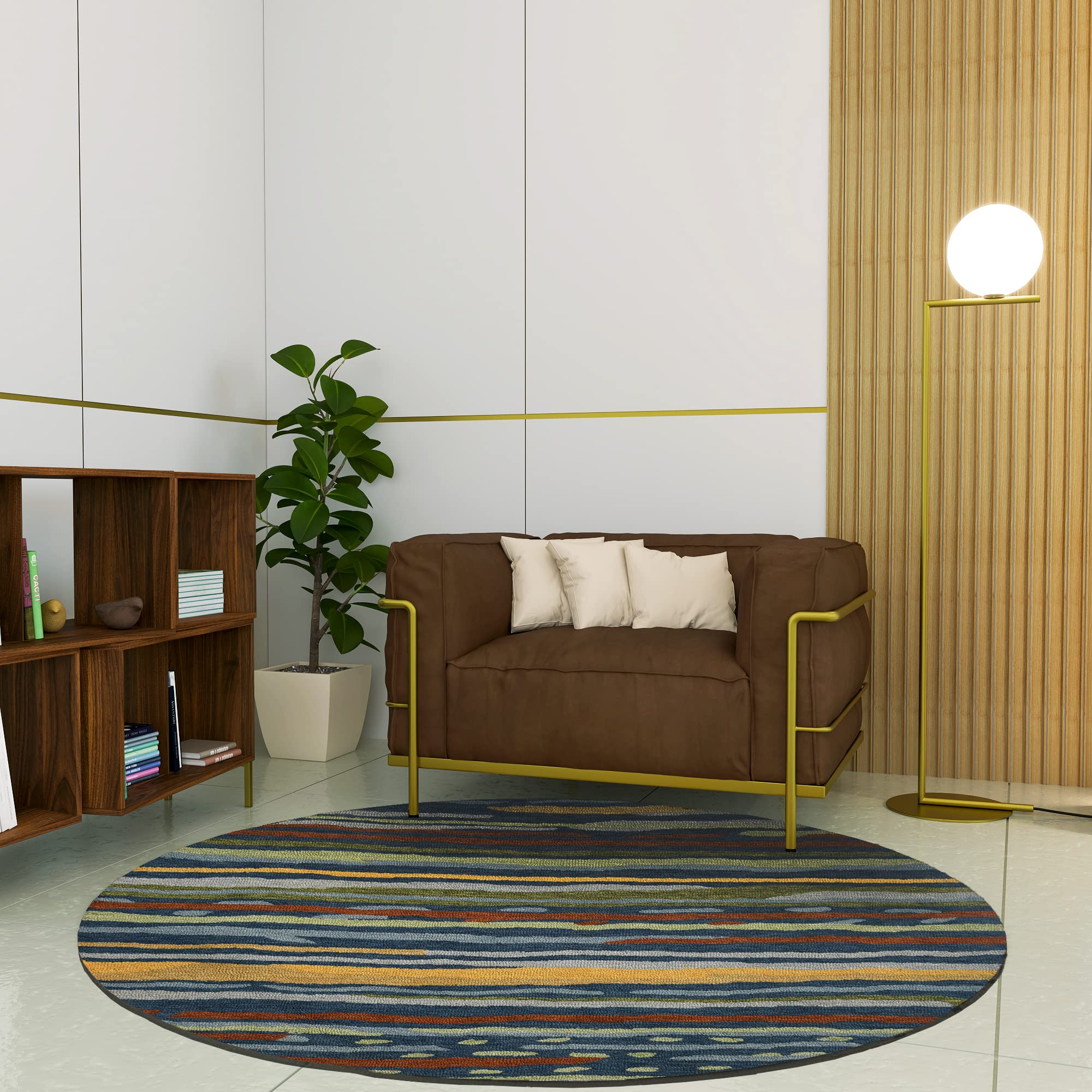 Premium Hand-Tufted Rug Made of 100% Wool - Spring Coast - 5x5 Feet