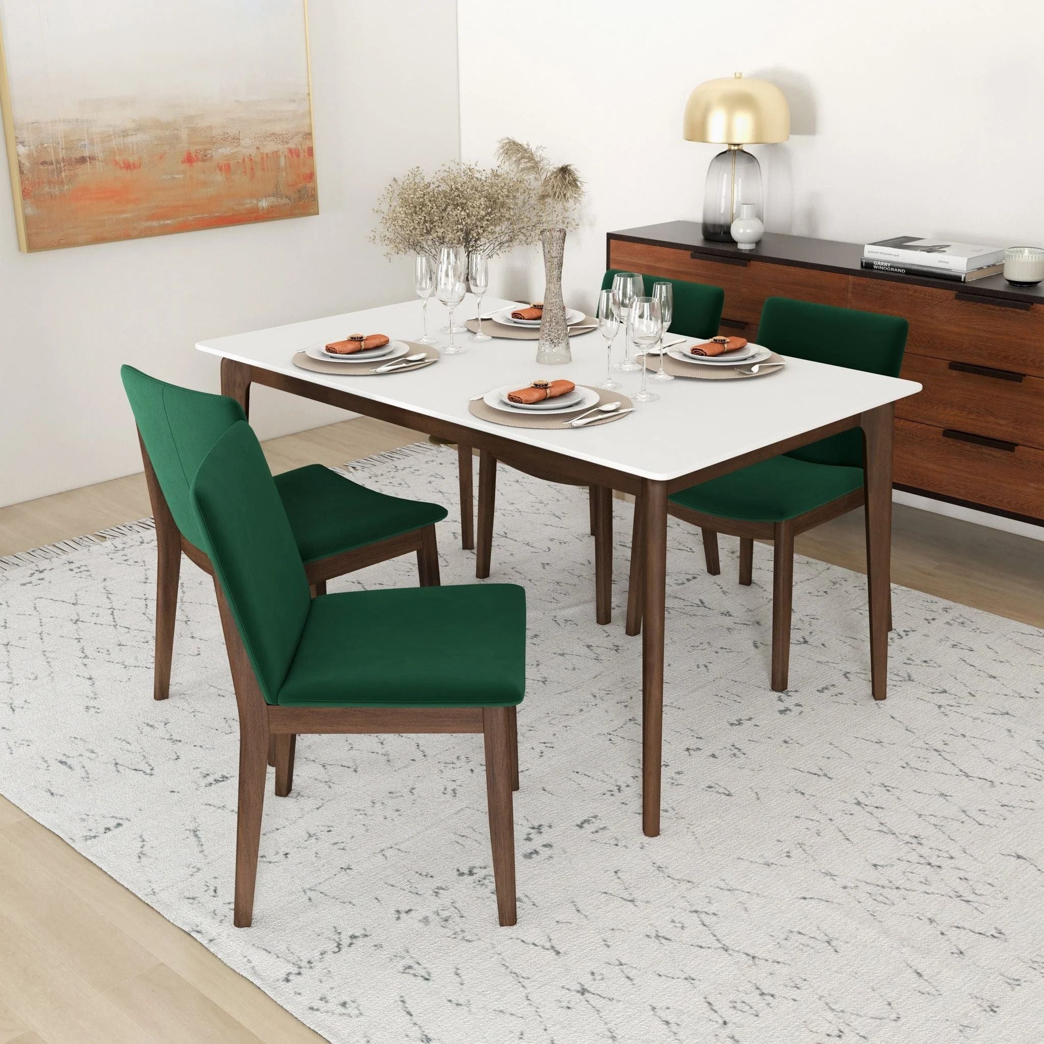 Laura - Mid-Century Modern Solid Wood Dining Chair (Set of 2)