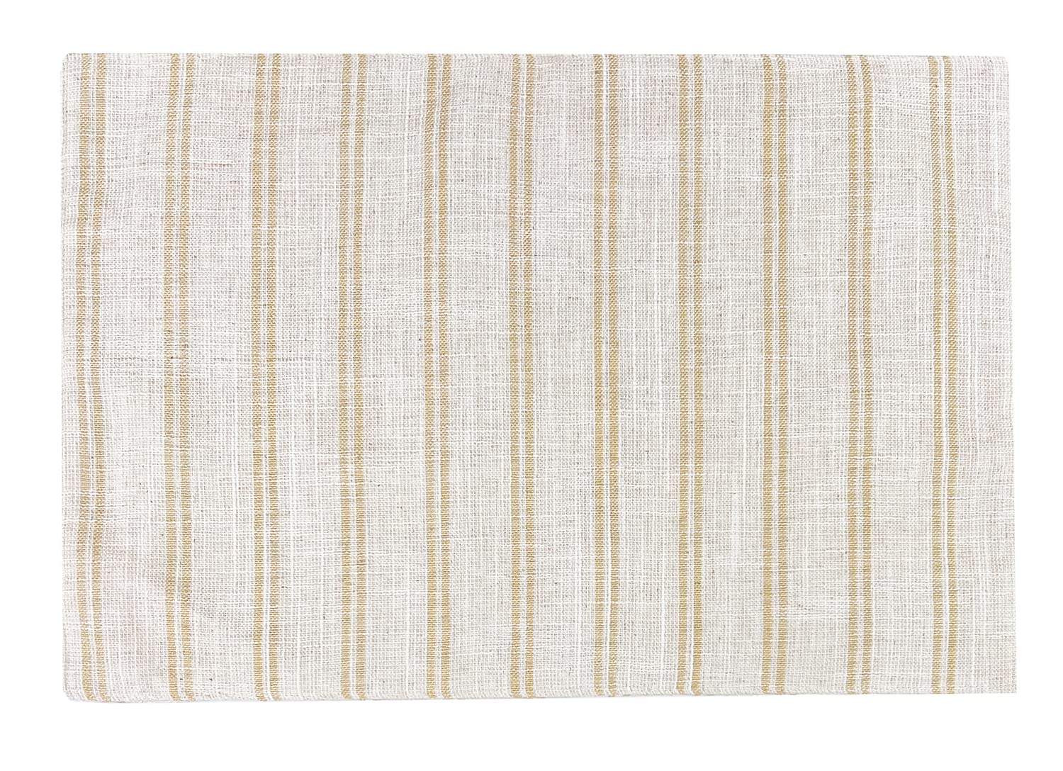Fennco Styles Modern Striped Linen Blend Table Runner 16" W x 54" L - Beige Woven Table Cover for Home Décor, Dining Table, Banquets, Family Gathering and Special Events