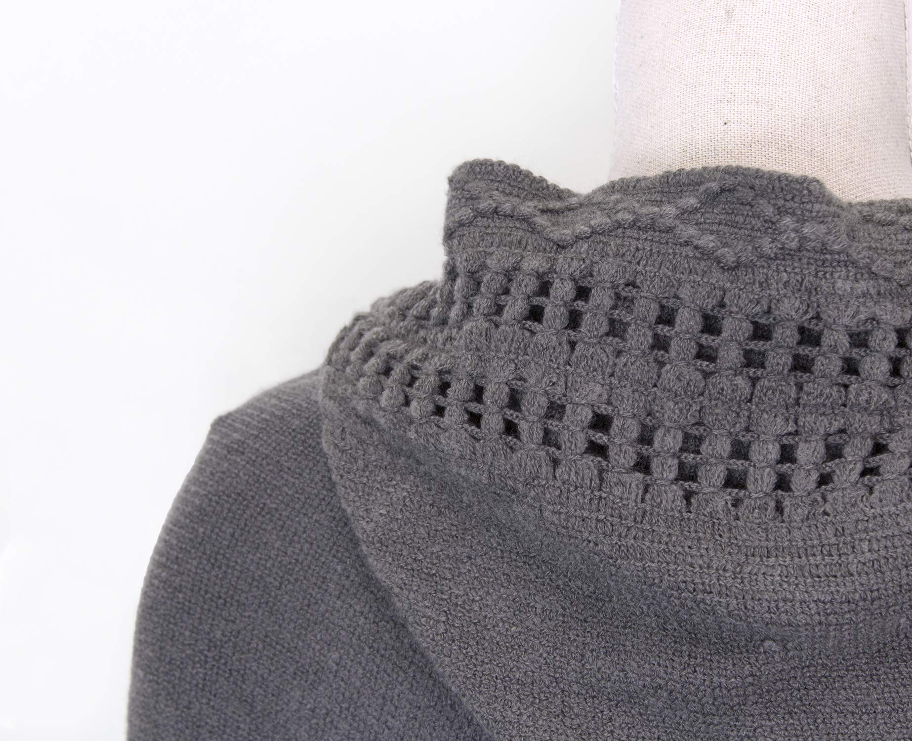 Styles I Love Women Fringed Lace Up Hooded Poncho Pullover Cardigan Soft Wrap for Winter Season