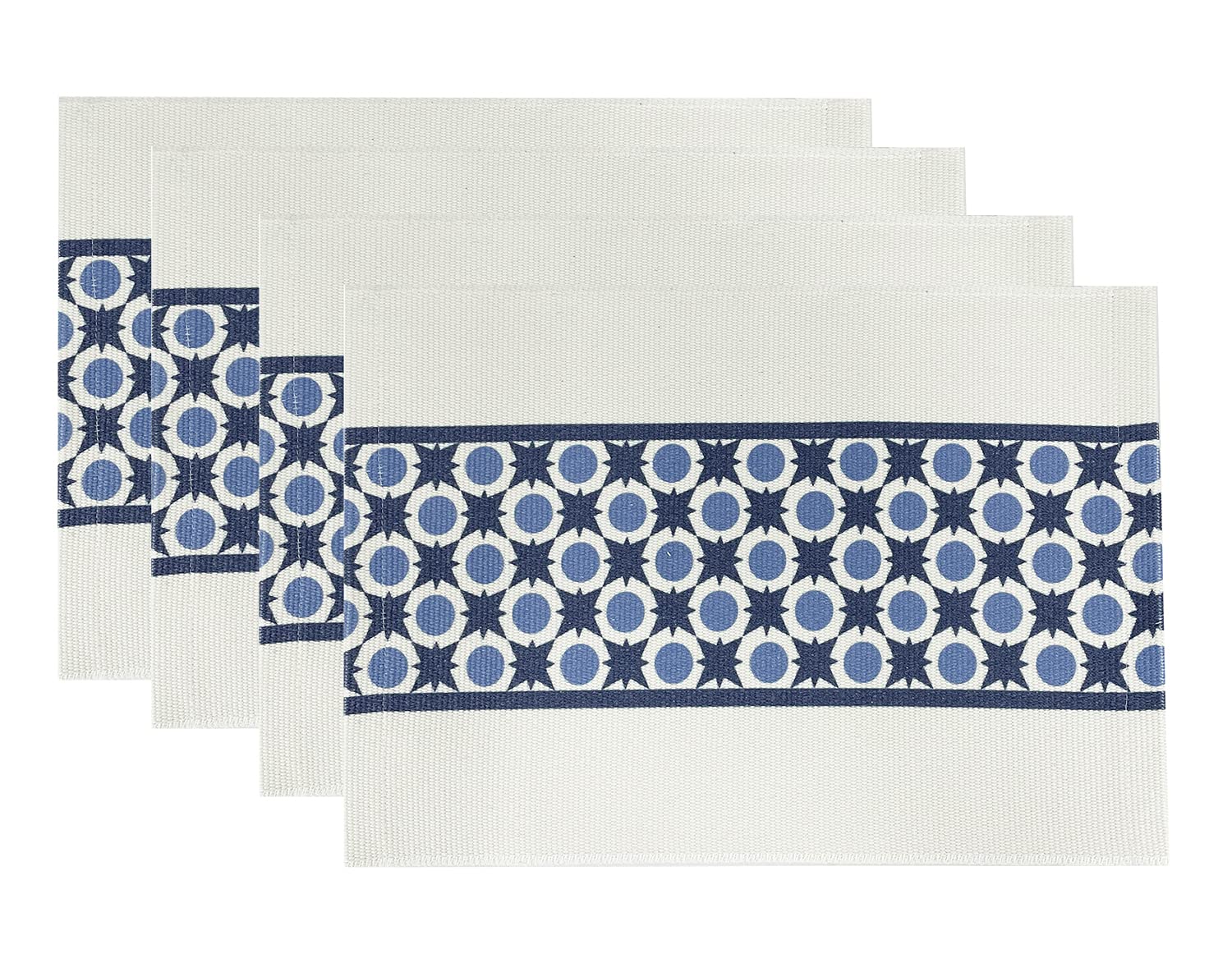 Fennco Styles Diamond Print Braided Cotton Placemats 14" W x 19" L, Set of 4