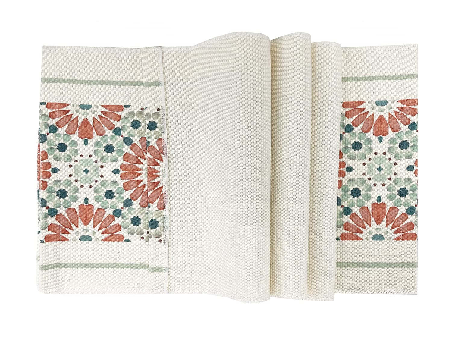 Fennco Styles Diamond Print Braided Cotton Placemats 14" W x 19" L, Set of 4