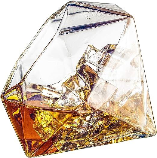 Diamond Whiskey Glasses Scotch Bourbon Or Wine Glasses Set Of 2 10 Oz Old Fashion El