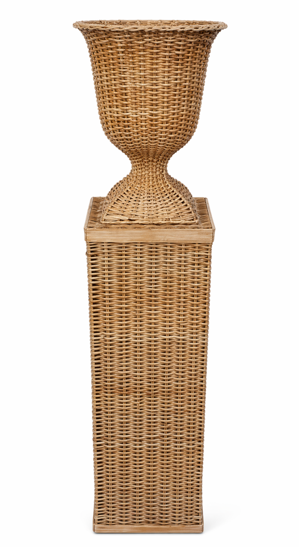 Square Wicker Urn and Pedestal (2 Options)