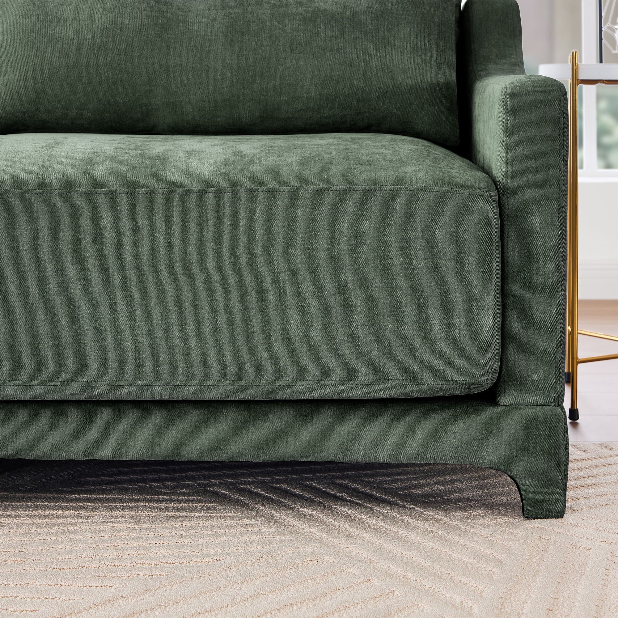 Elegant Sofa With Ergonomic Design And Lumbar Pillows