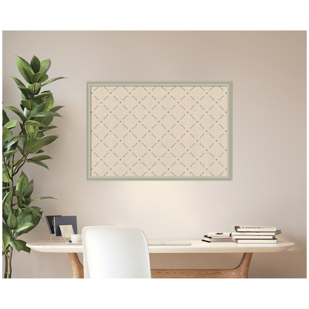 Pinboard Green Lattice Print