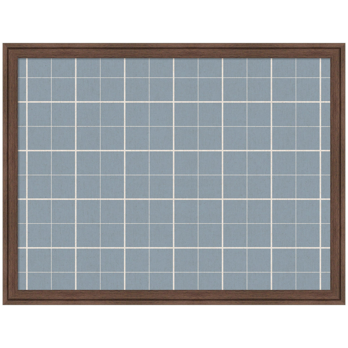 Framed Fabric Pinboard Light Blue Plaid Wall Organization