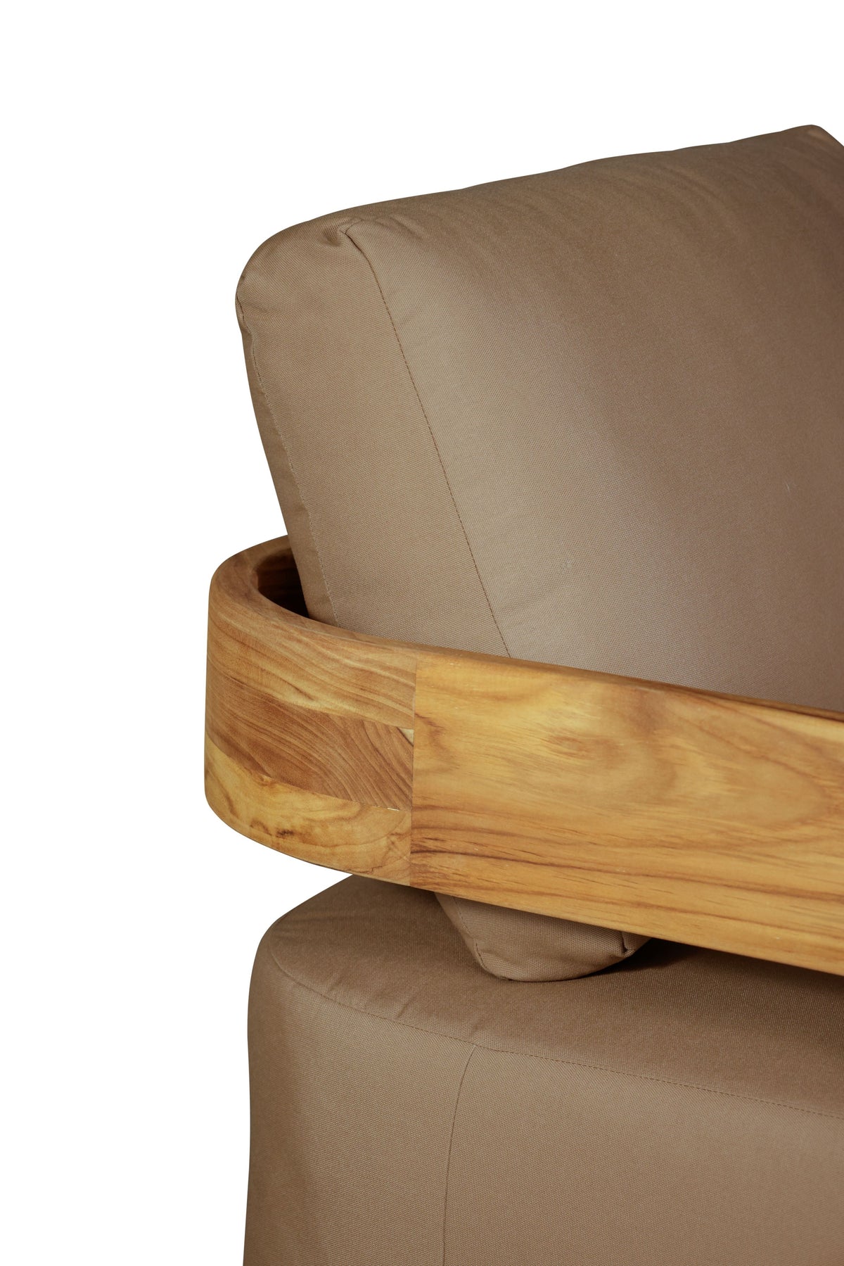 Paradiso Outdoor Solid Teak Wood Revolving Chair - Light Brown Fabric