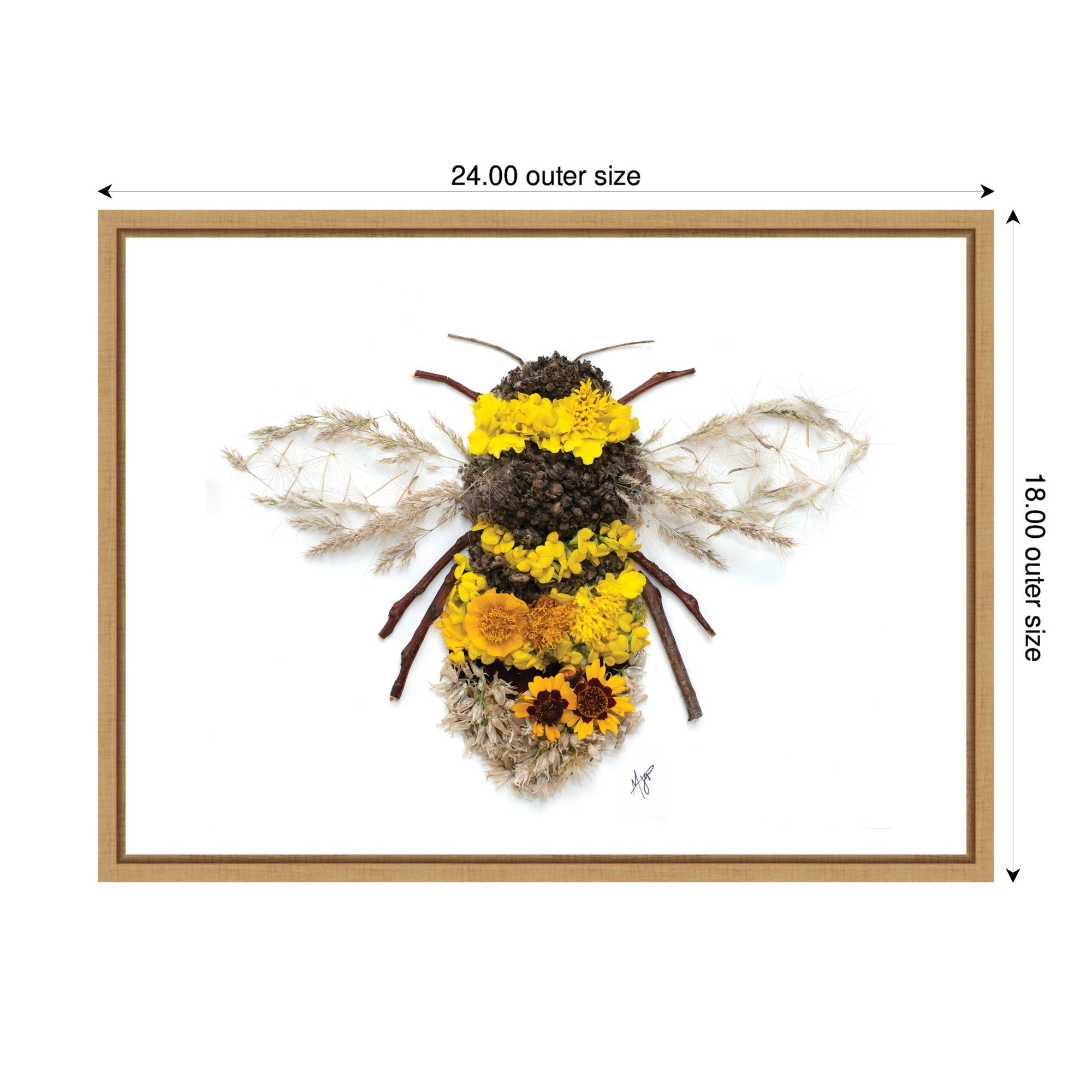 Bumble Bee by Madeline Jeppesen Framed Canvas Wall Art Print