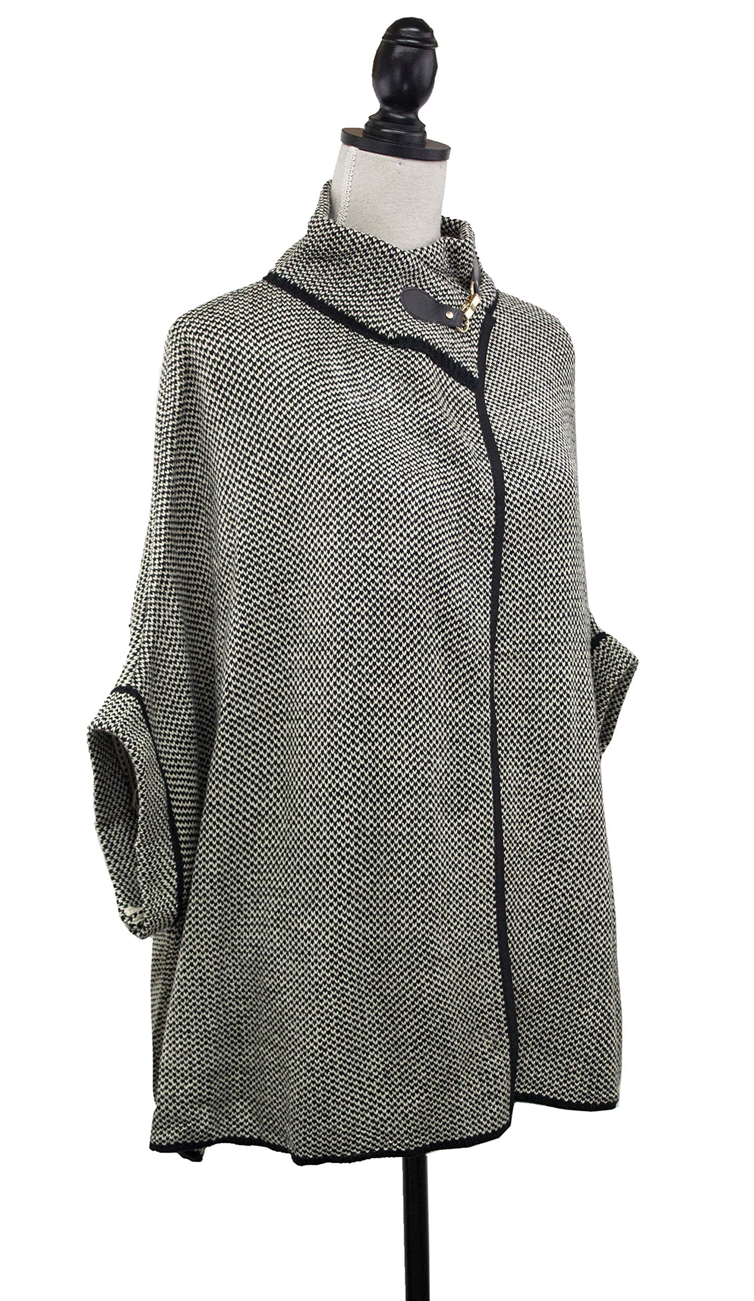 stylesilove Women Sweater Knit Cardigan with Buckle Fashion Jacket Shawl Poncho Warm Wrap for Fall Winter Season