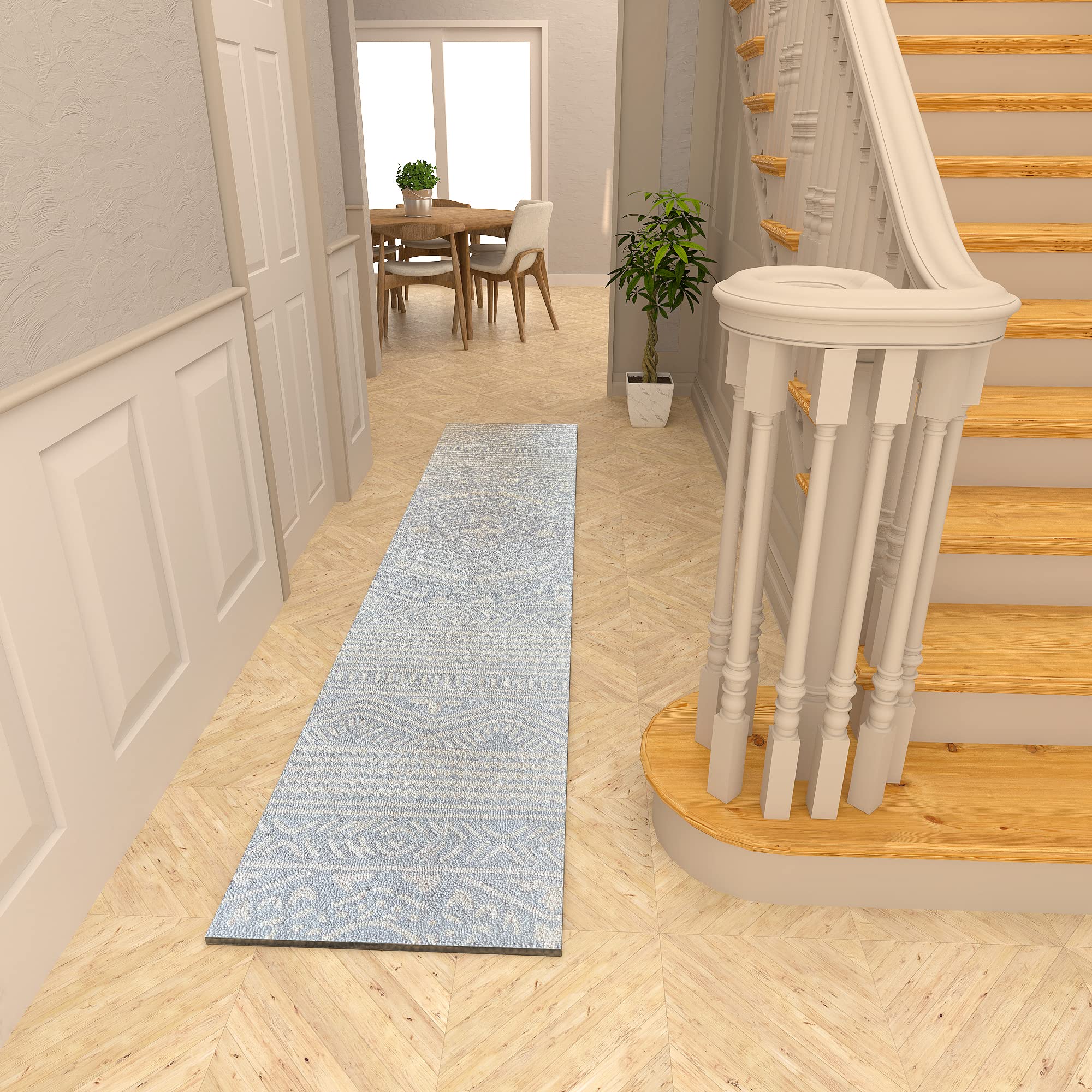 Premium Hand-Tufted Rug Made of 100% Wool - Morning Mist - 2x10 Feet