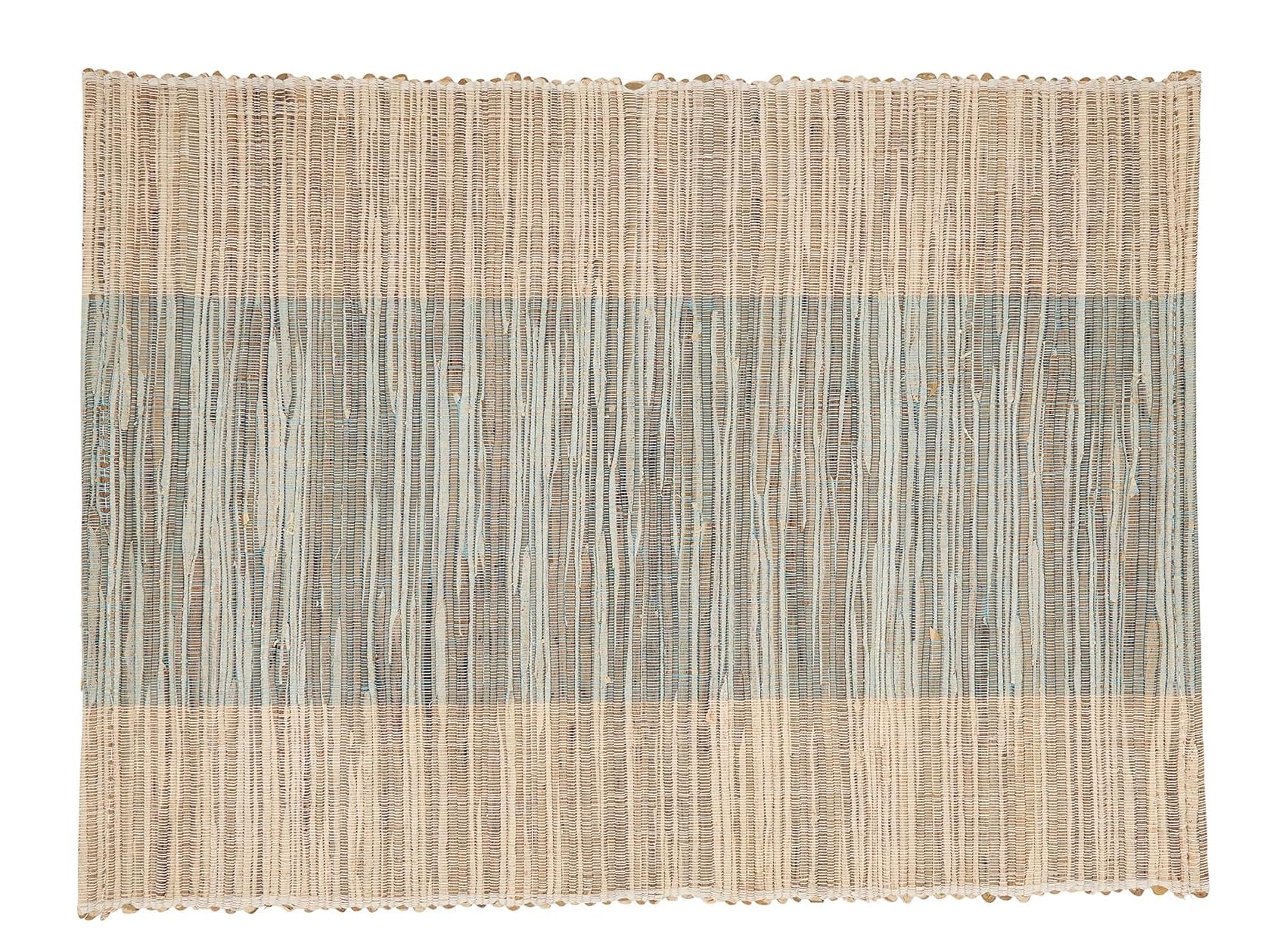 Fennco Styles Modern Water Hyacinth Banded Placemats 14 x 19 Inch, Set of 4 - Shimmering Table Mats for Home Décor, Dining Table, Banquets, Holiday and Special Events