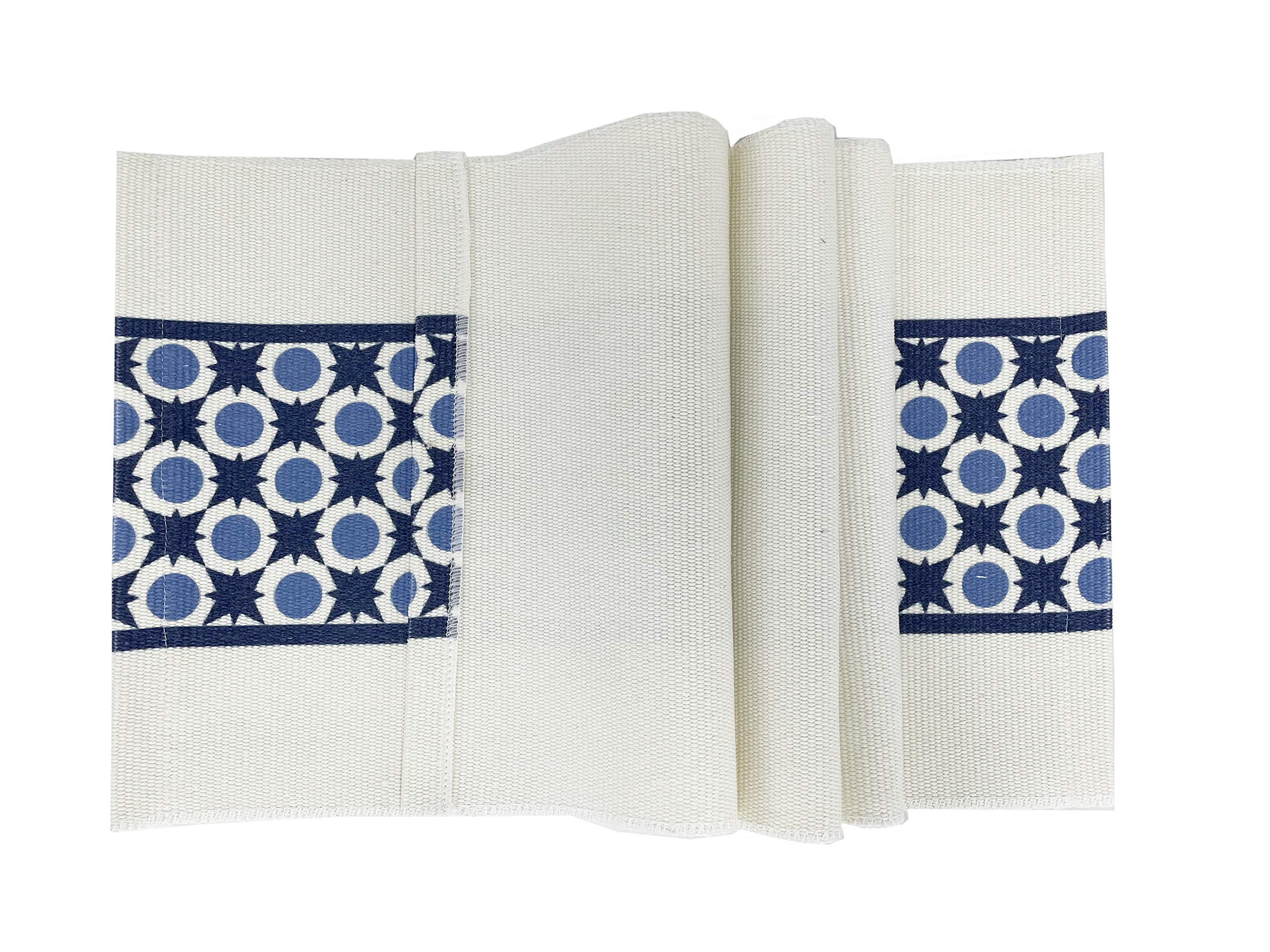 Fennco Styles Diamond Print Braided Cotton Placemats 14" W x 19" L, Set of 4