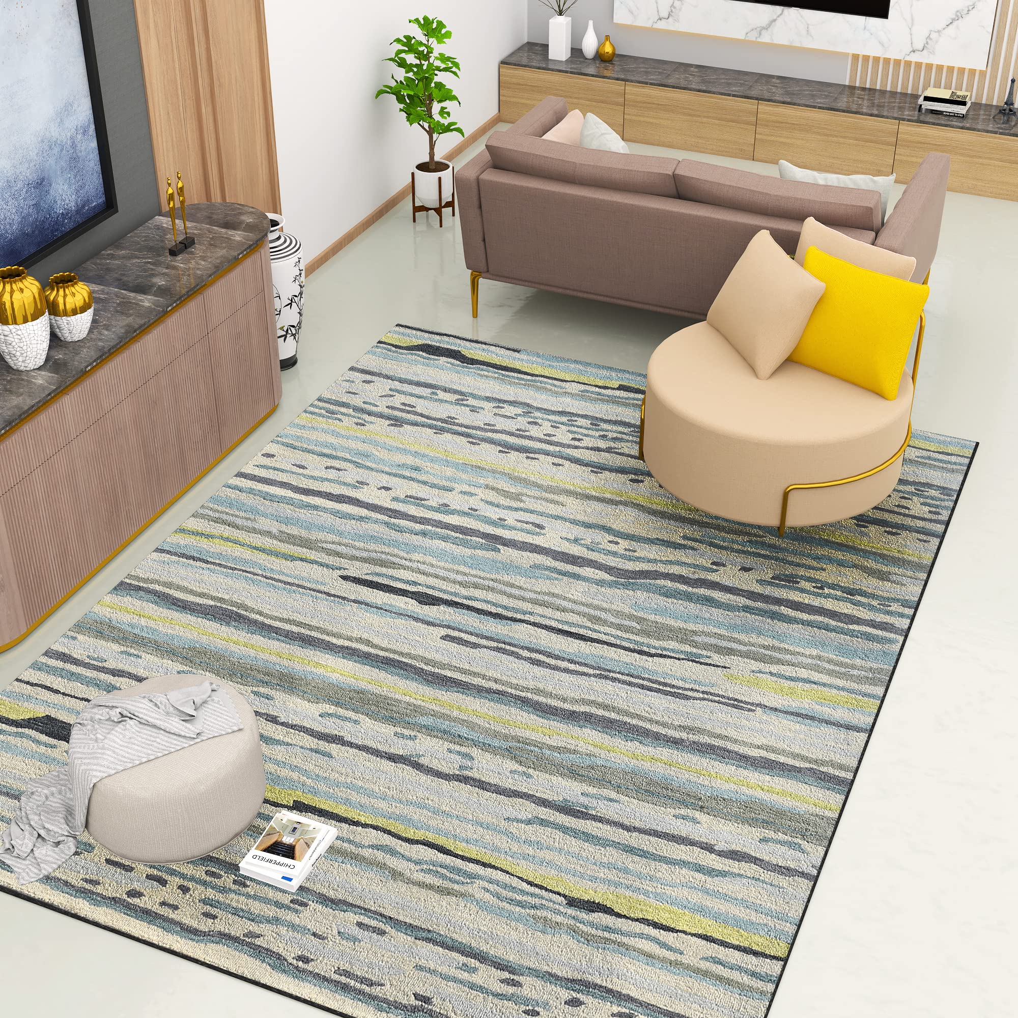 Premium Hand-Tufted Rug Made of 100% Wool - Winter Coast - 9x12 Feet