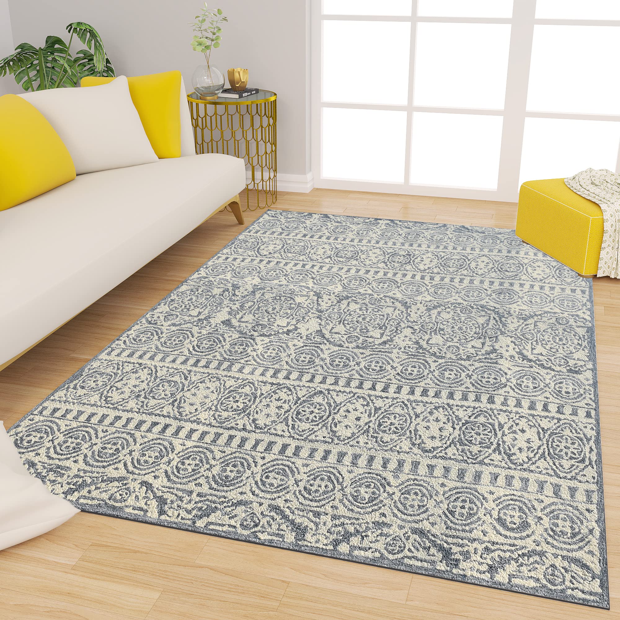 Premium Hand-Tufted Rug Made of 100% Wool - Relic Light - 5x8 Feet