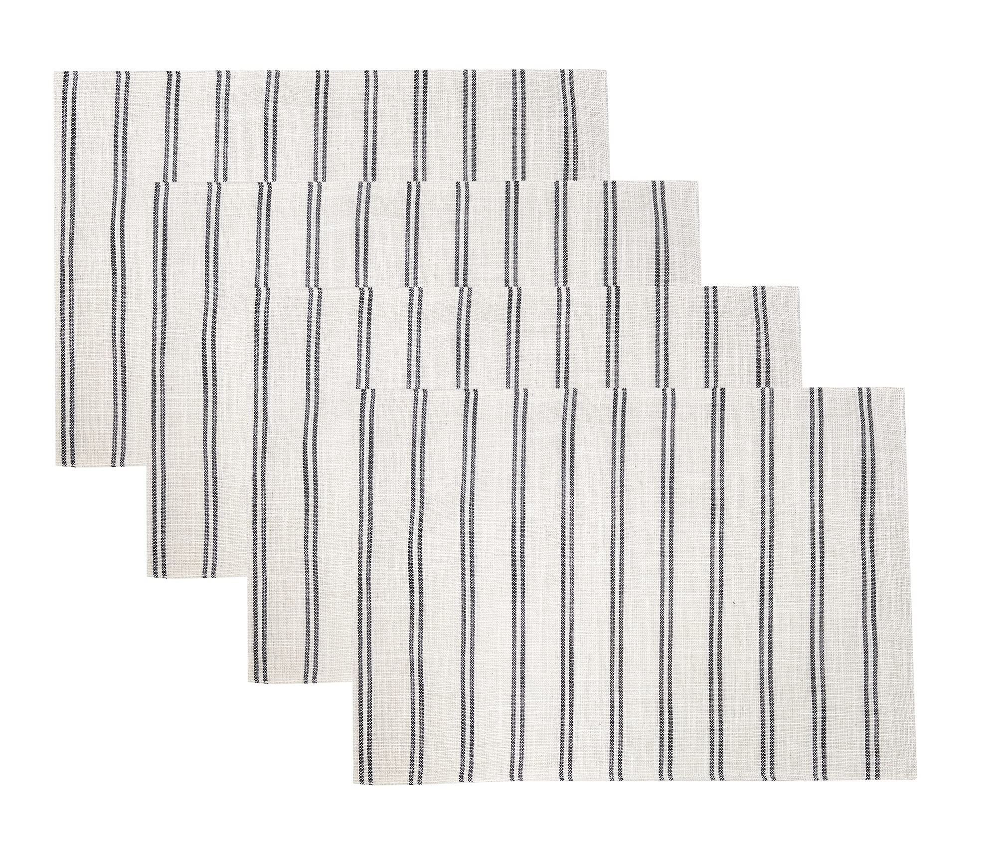 Fennco Styles Modern Striped Linen Blend Table Runner 16" W x 54" L - Beige Woven Table Cover for Home Décor, Dining Table, Banquets, Family Gathering and Special Events