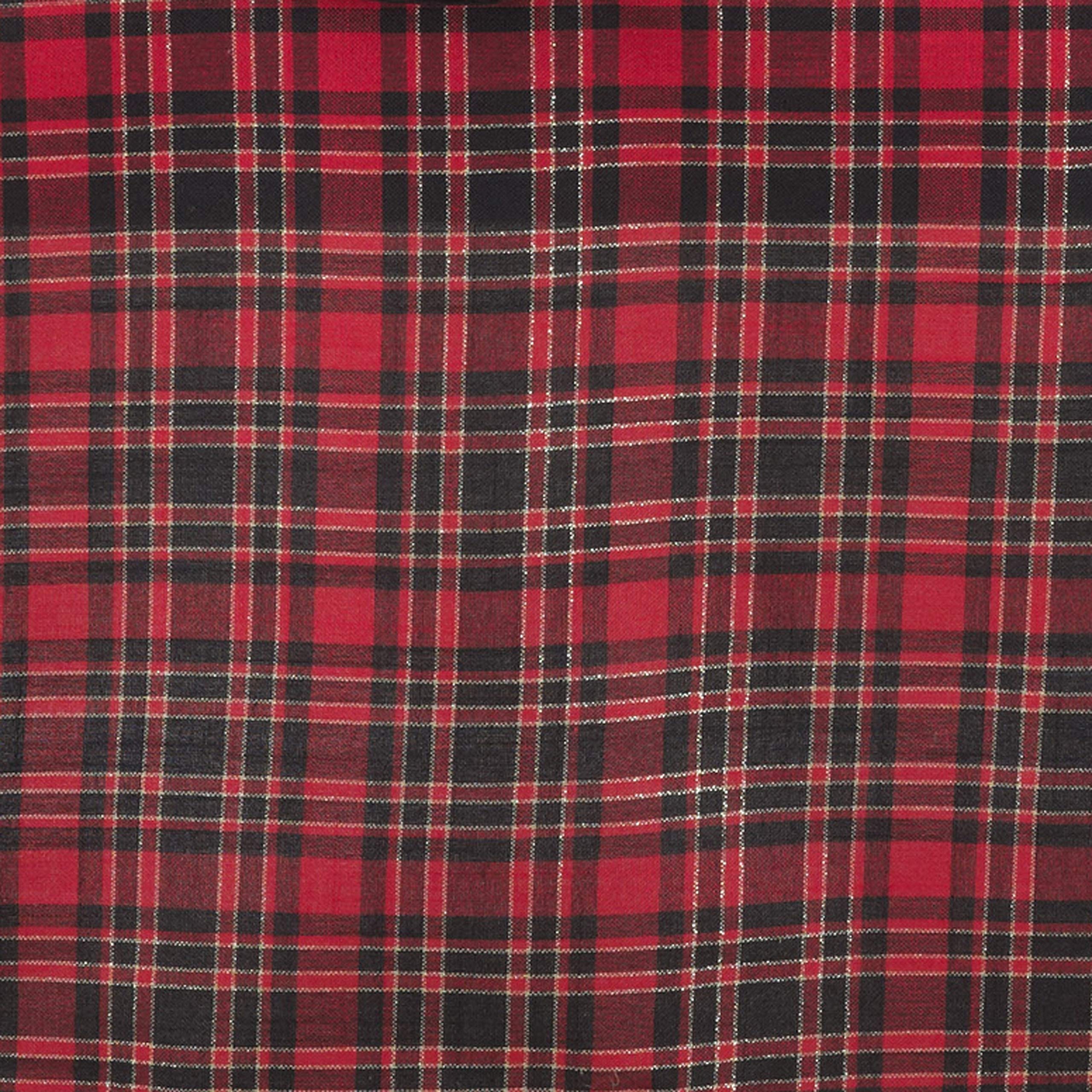 Fennco Styles Highland Holiday Red & Black Plaid Design Table Runner 16"x54"