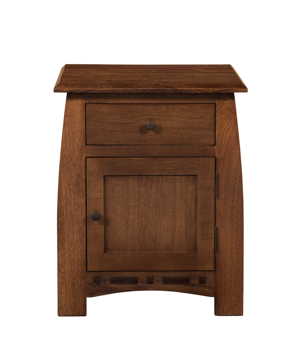 Mission White Oak 1 Drawer 1 Door Inlay End Table - Walnut stain