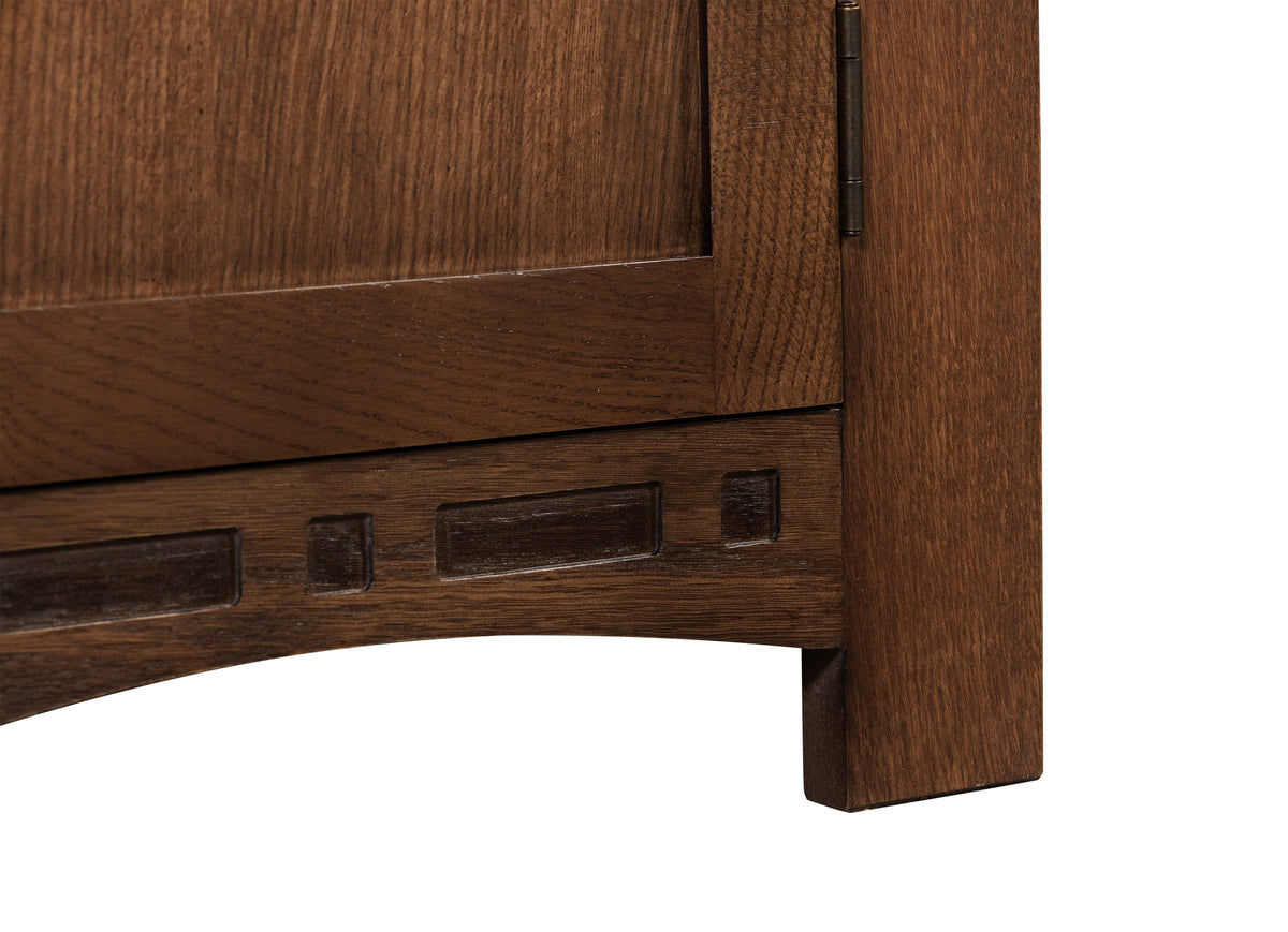 Mission White Oak 1 Drawer 1 Door Inlay End Table - Walnut stain