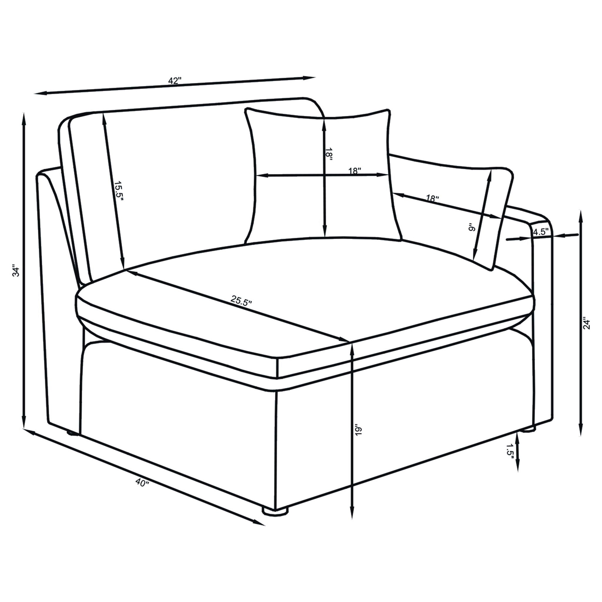 Greeley - 5 Piece Upholstered Modular Sectional Sofa - Ivory