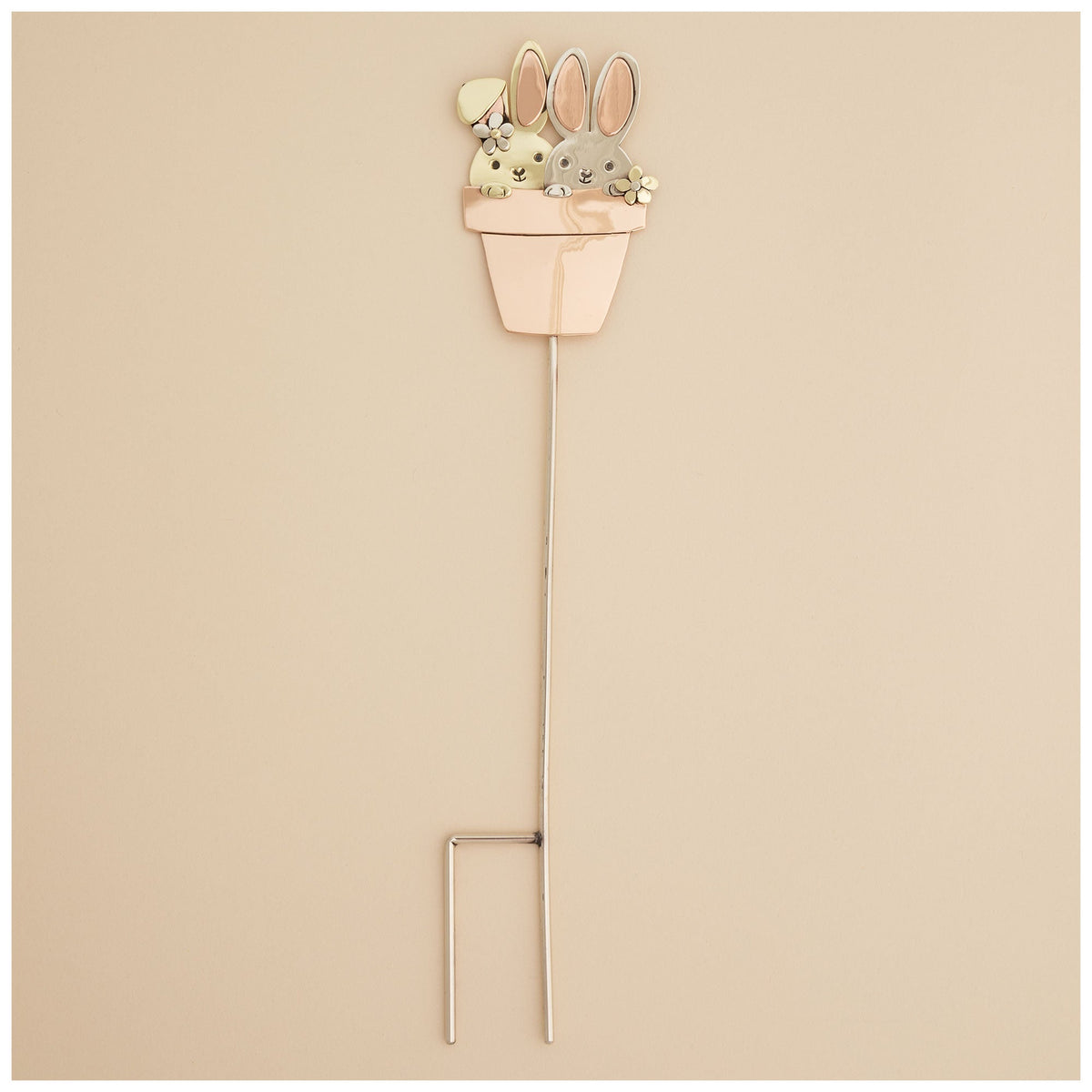 Sweet Bunnies Mixed Metal Plant Stake