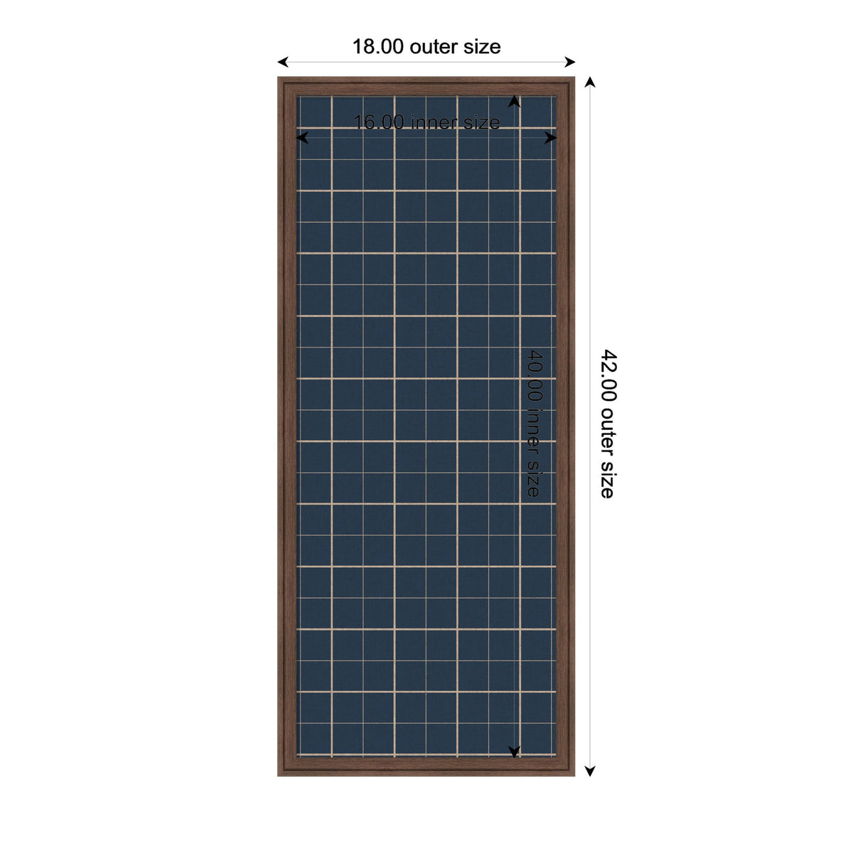 Framed Fabric Pinboard Navy Blue Plaid Wall Organization