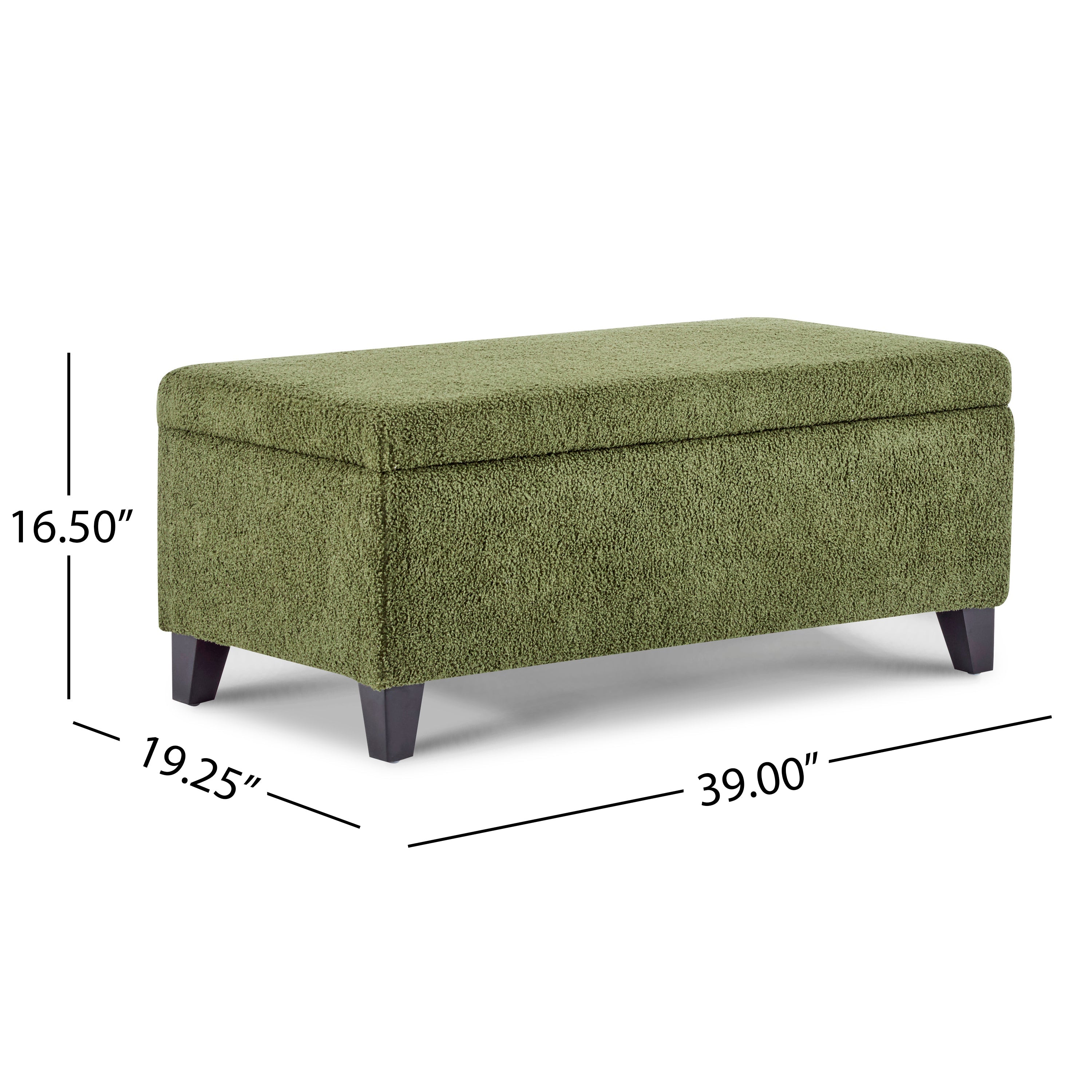 Storage Ottoman with Flip-Top Lid, Easy Assembly, Boucle Fabric & Rubber Wood Legs