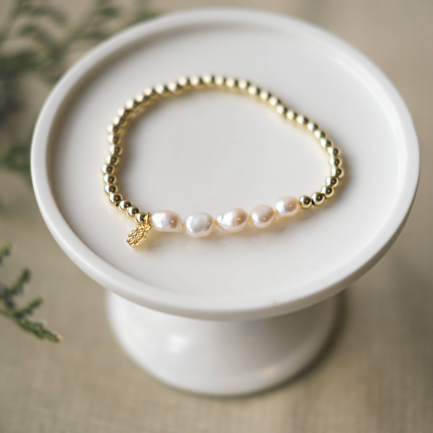 Dixie Bracelet-White Pearl