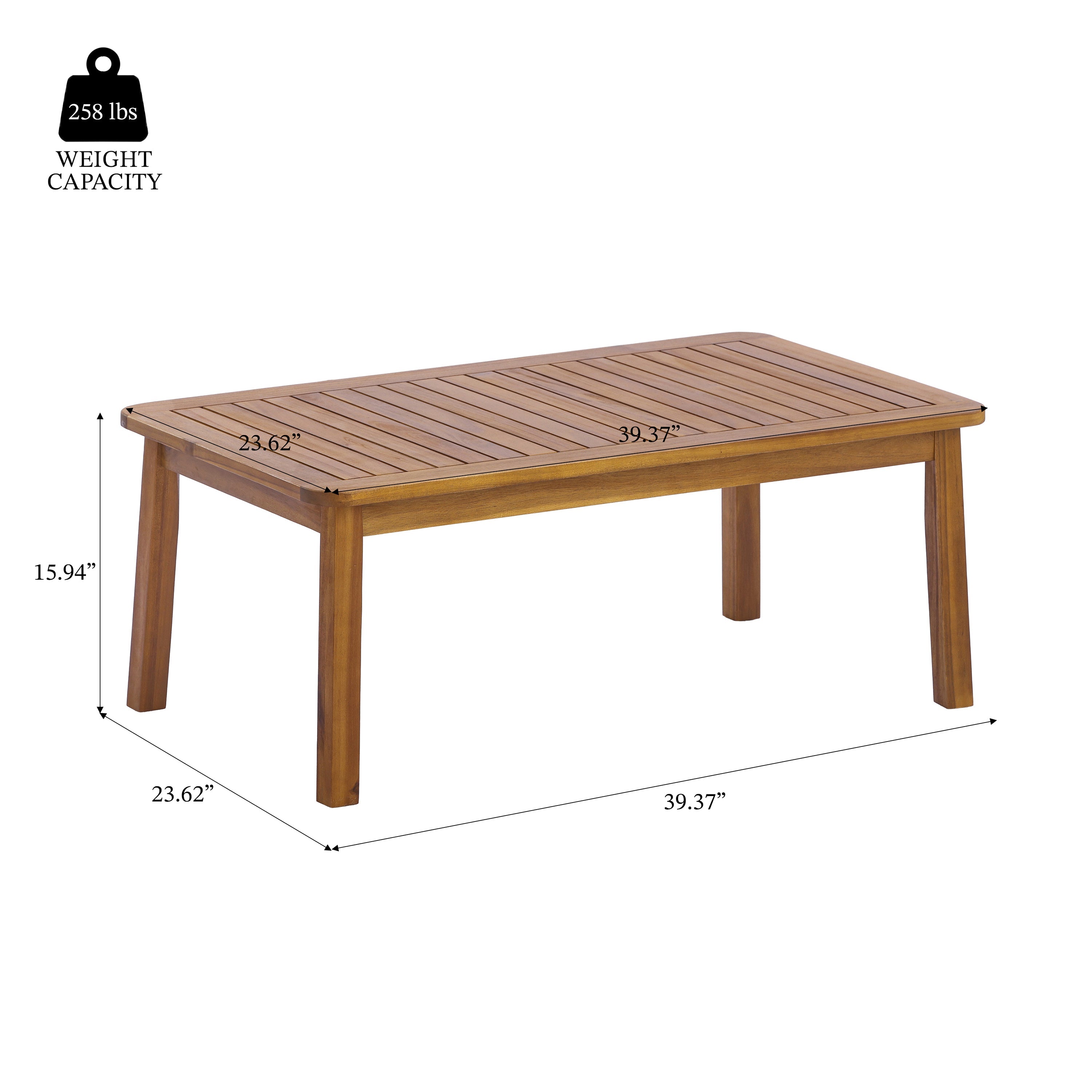 2-Pieces Outdoor Sofa Set with Cushions Teak Acacia Wood