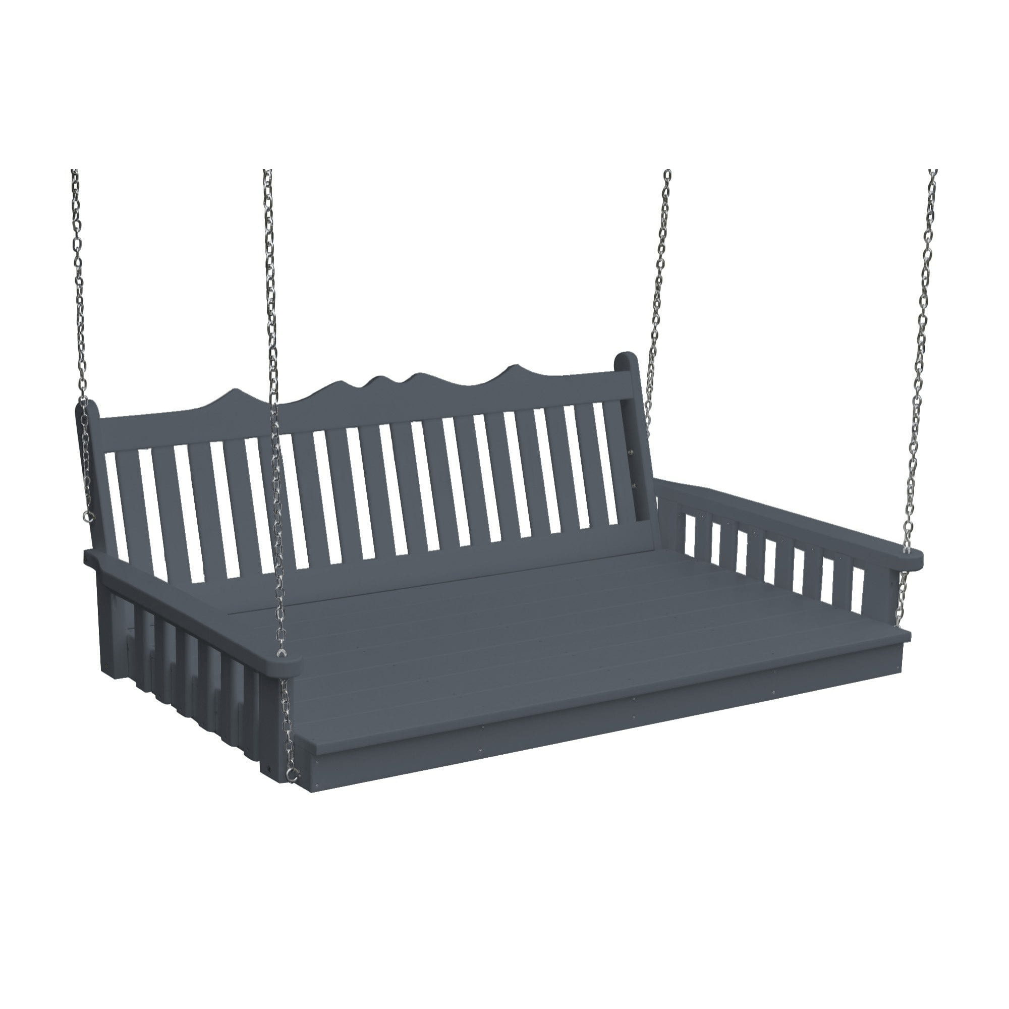 Keystone Amish Co. 4 Foot York Recycled Plastic Swing Bed, Dark Gray