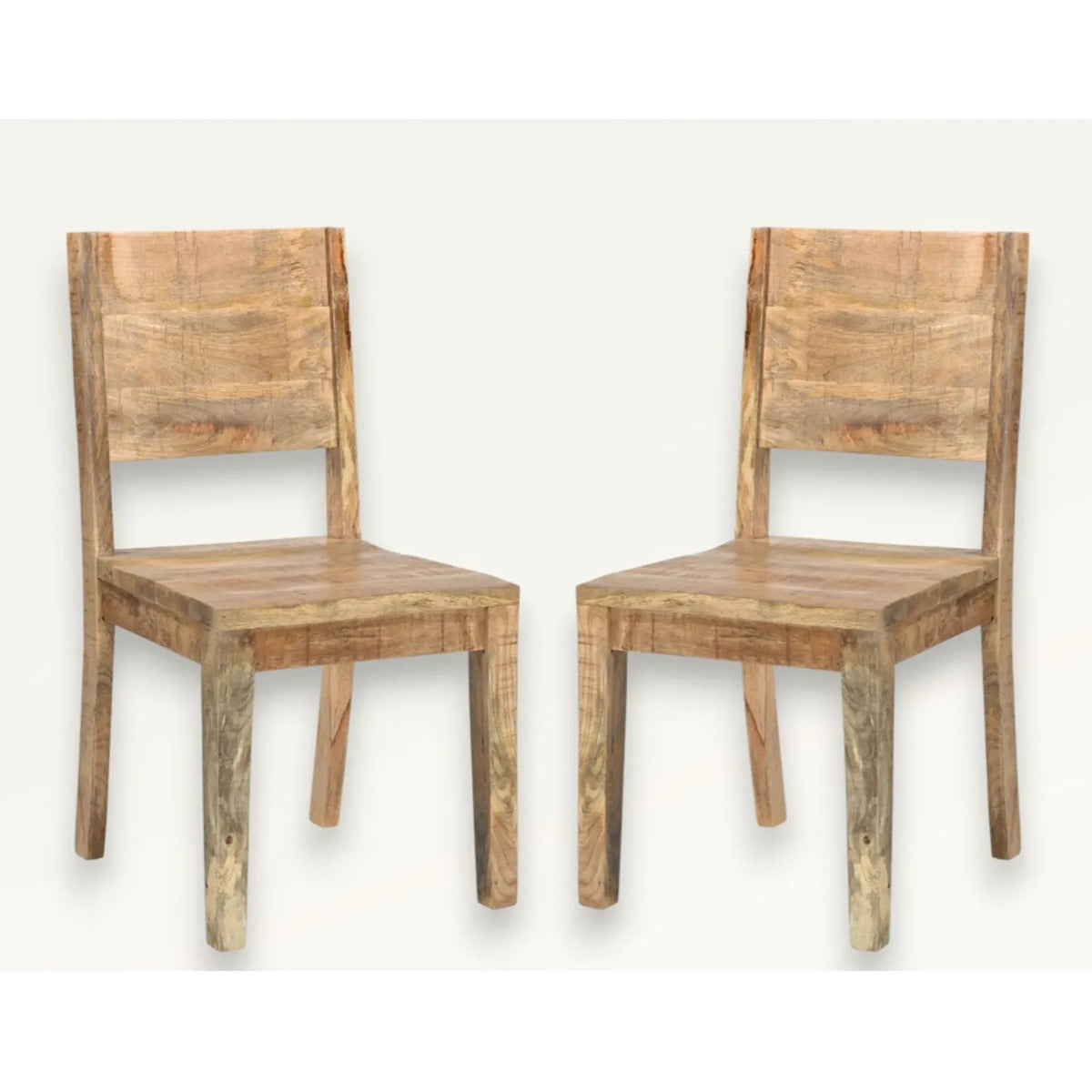 Timbergirl Solid Mango Wood Simple Chair - Set of 2