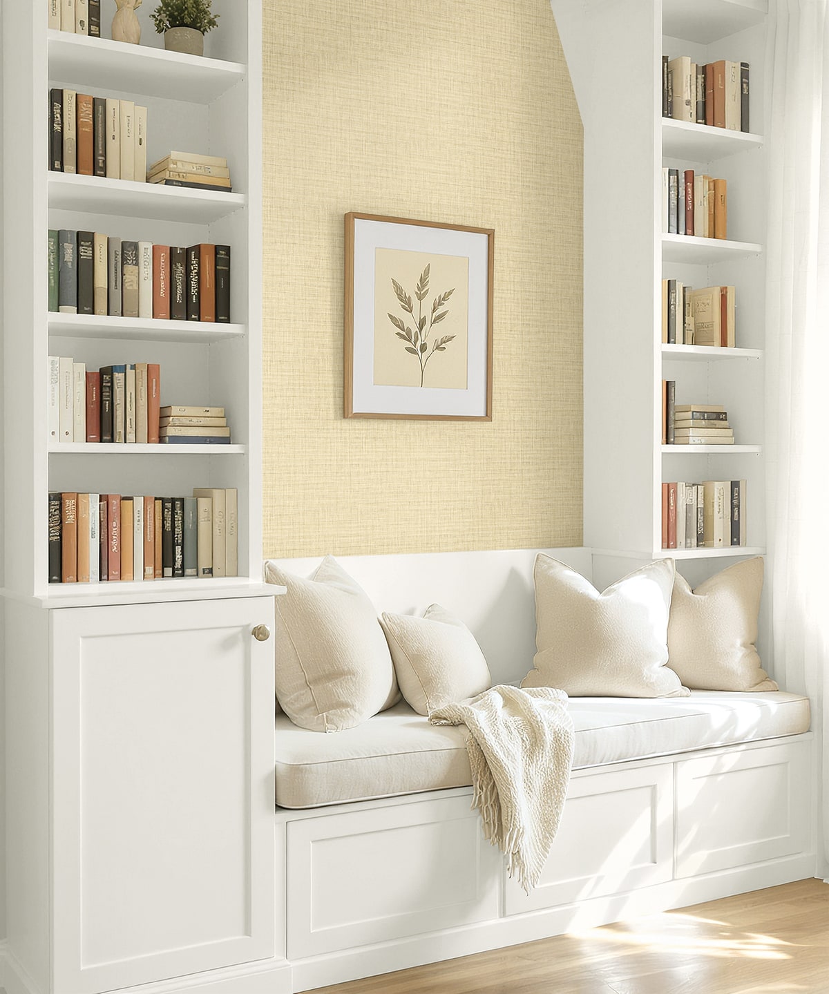 Bali Tropical Surya Faux Weave Embossed Vinyl Unpasted Wallpaper