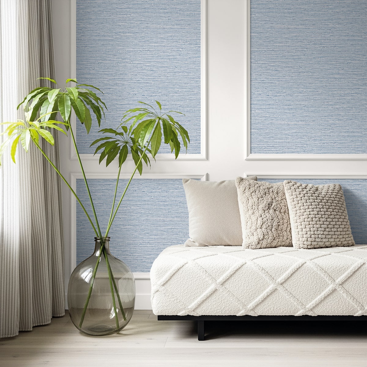Bali Tropical Darma Faux Grasscloth Embossed Vinyl Unpasted Wallpaper
