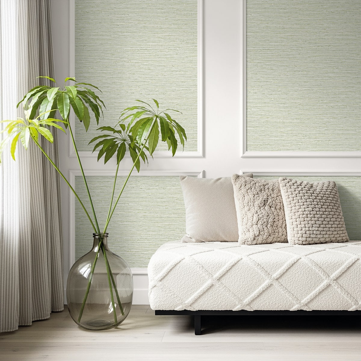 Bali Tropical Darma Faux Grasscloth Embossed Vinyl Unpasted Wallpaper