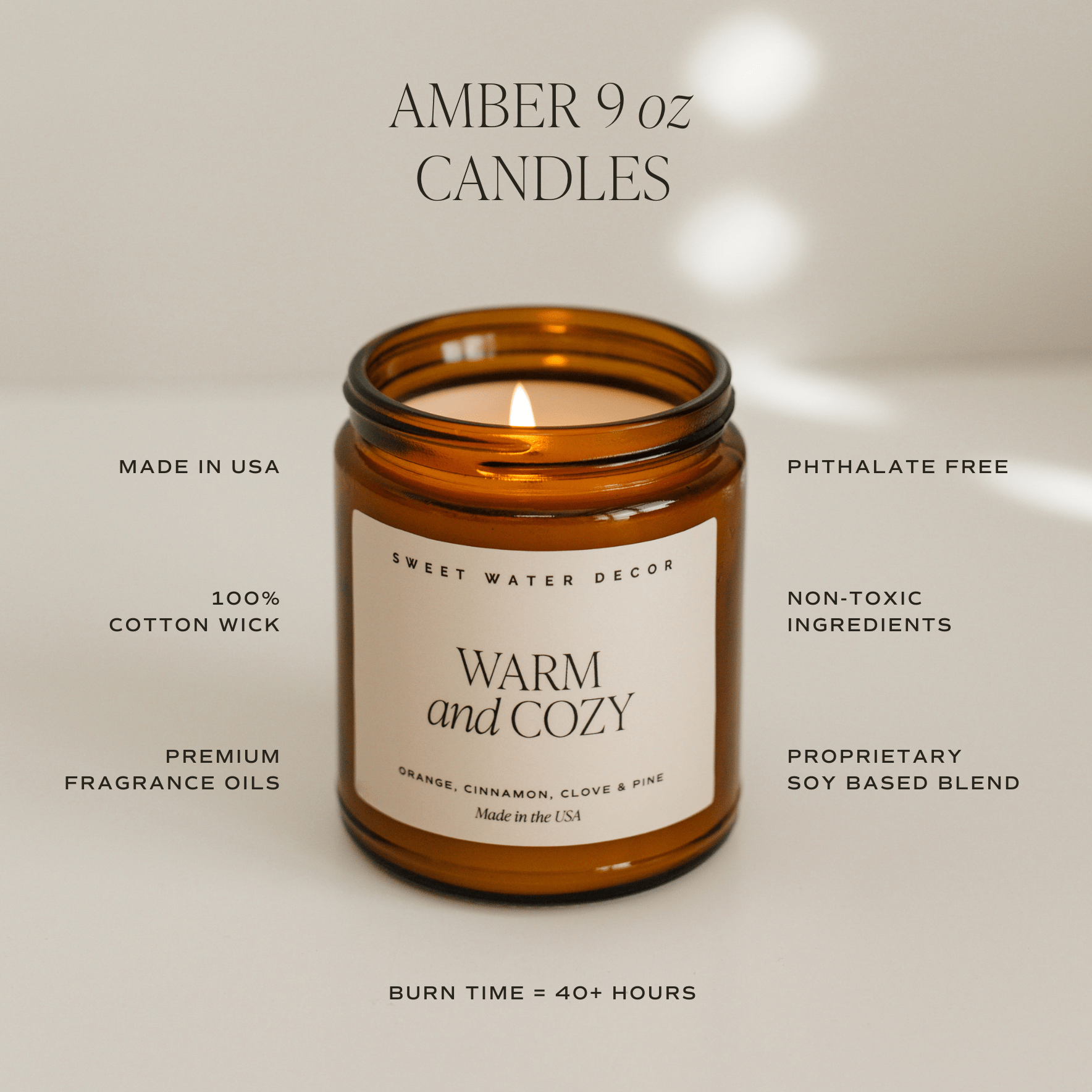Let It Snow Soy Candle - 9 oz Amber Jar