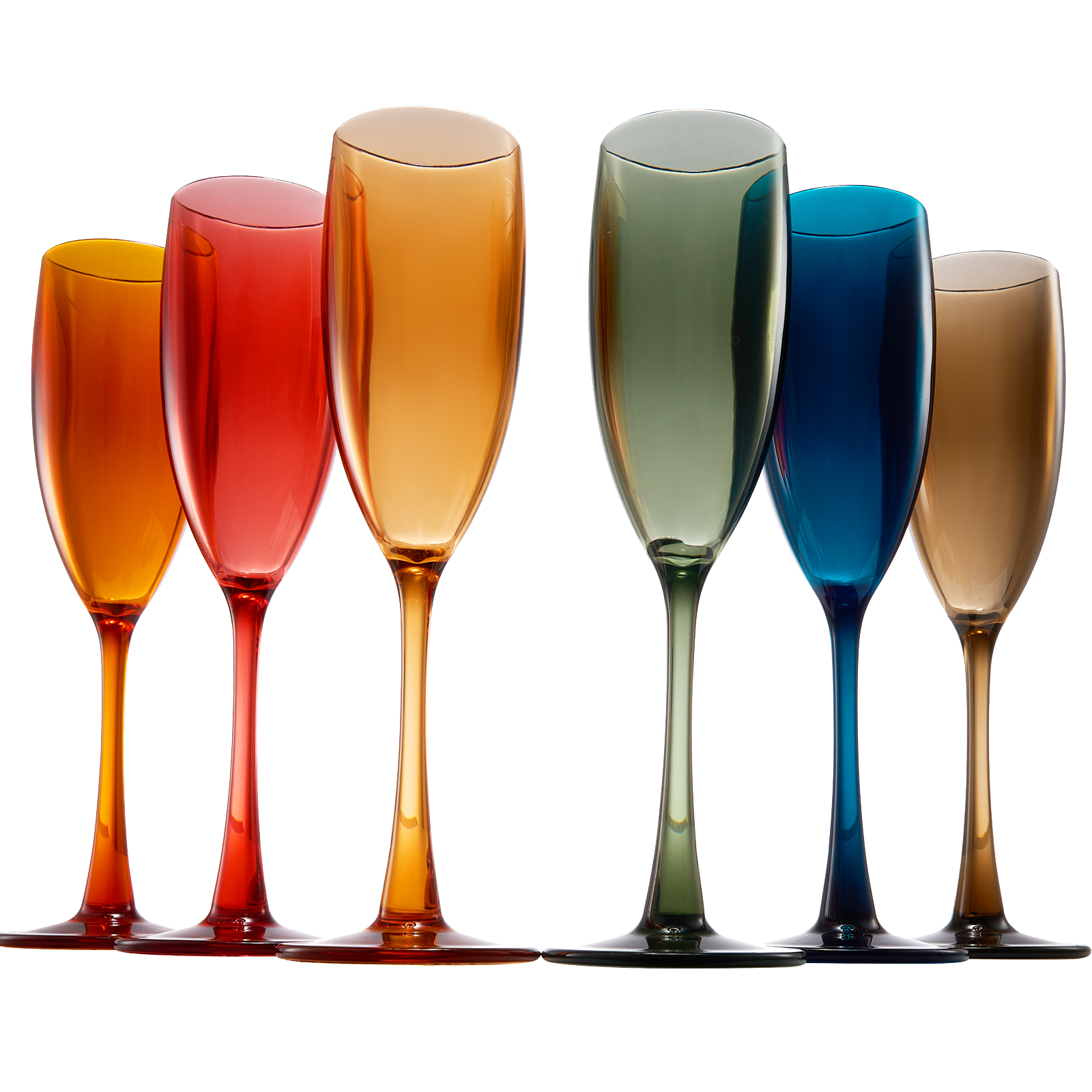 Unbreakable Pastel Color Acrylic Champagne Flutes Glasses Set Of 6 European Style Toasting Cups 100