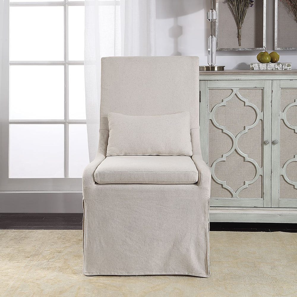 The Ellery Slipcovered Armless Chair