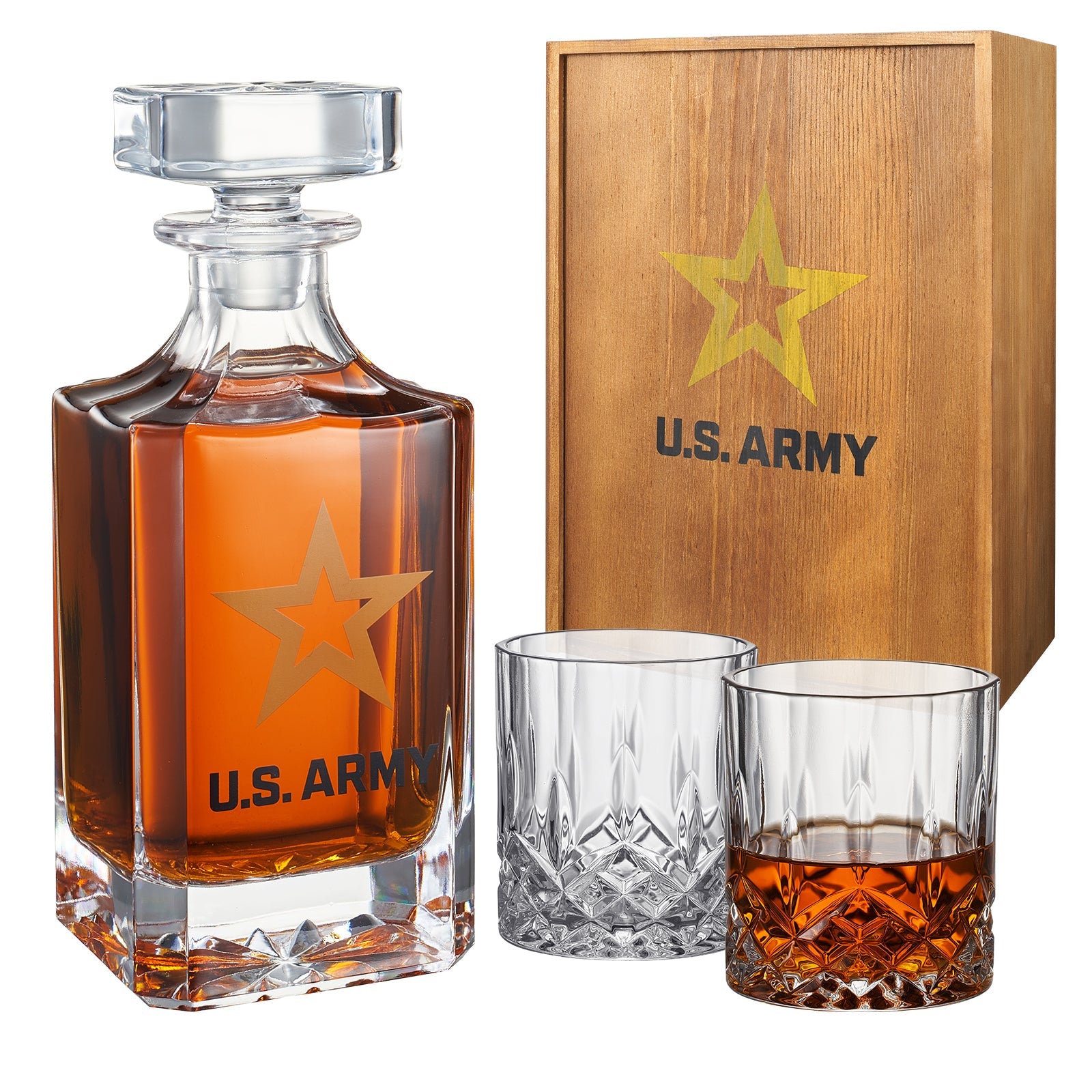 Army Whiskey Decanter Gift Set | 730mL Decanter 2 Whiskey