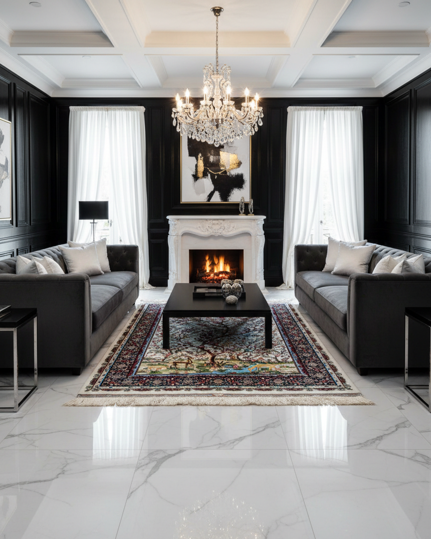 Exquisite 100% Silk Persian Design Rug – Elegant and Luxurious, size 3' 3" x 4' 10" (H)