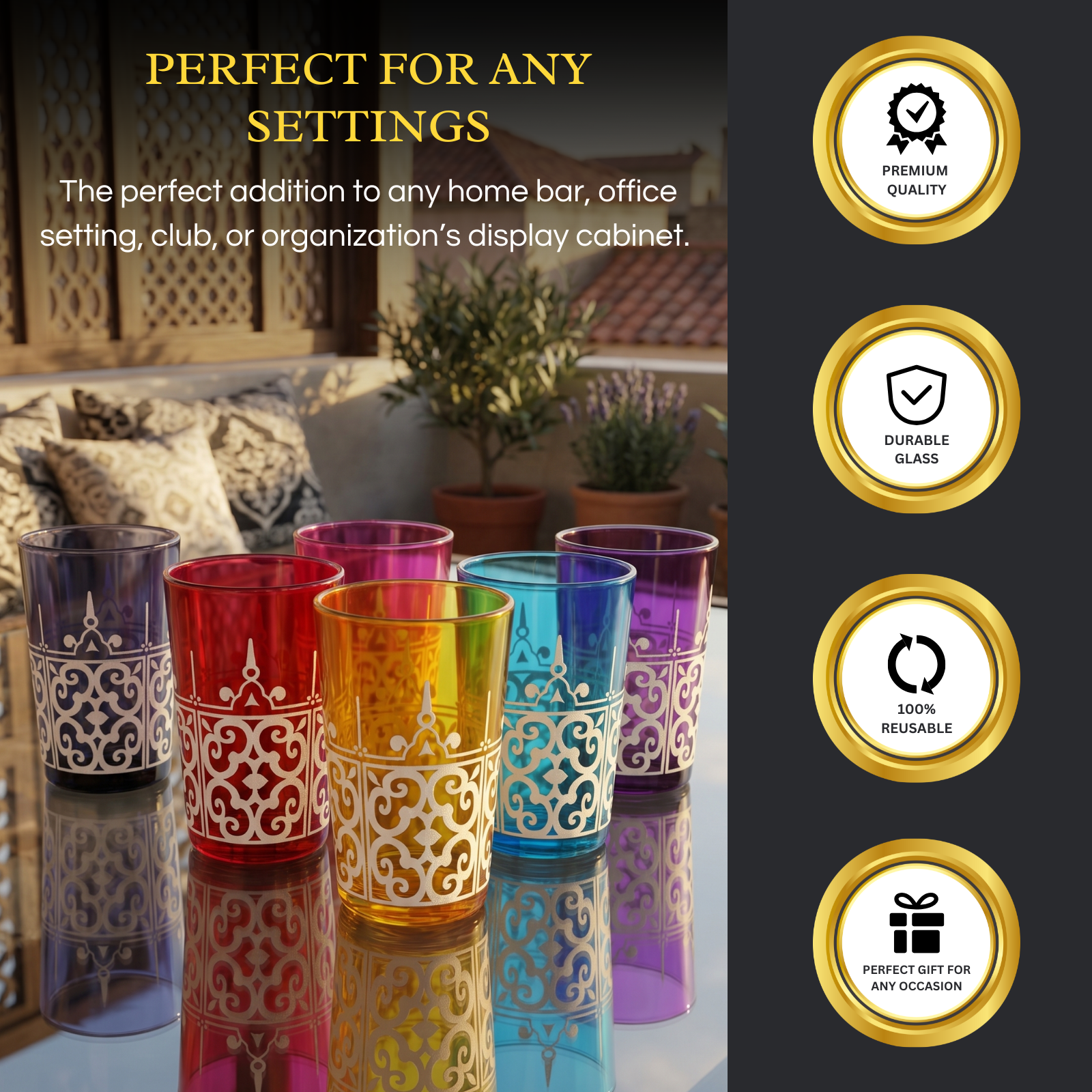 Moroccan Glasses Artisan Hand Made Multipurpose 170 Ml 6 Oz Tea Coffee And Wine Moroccan Hot Cold Tu