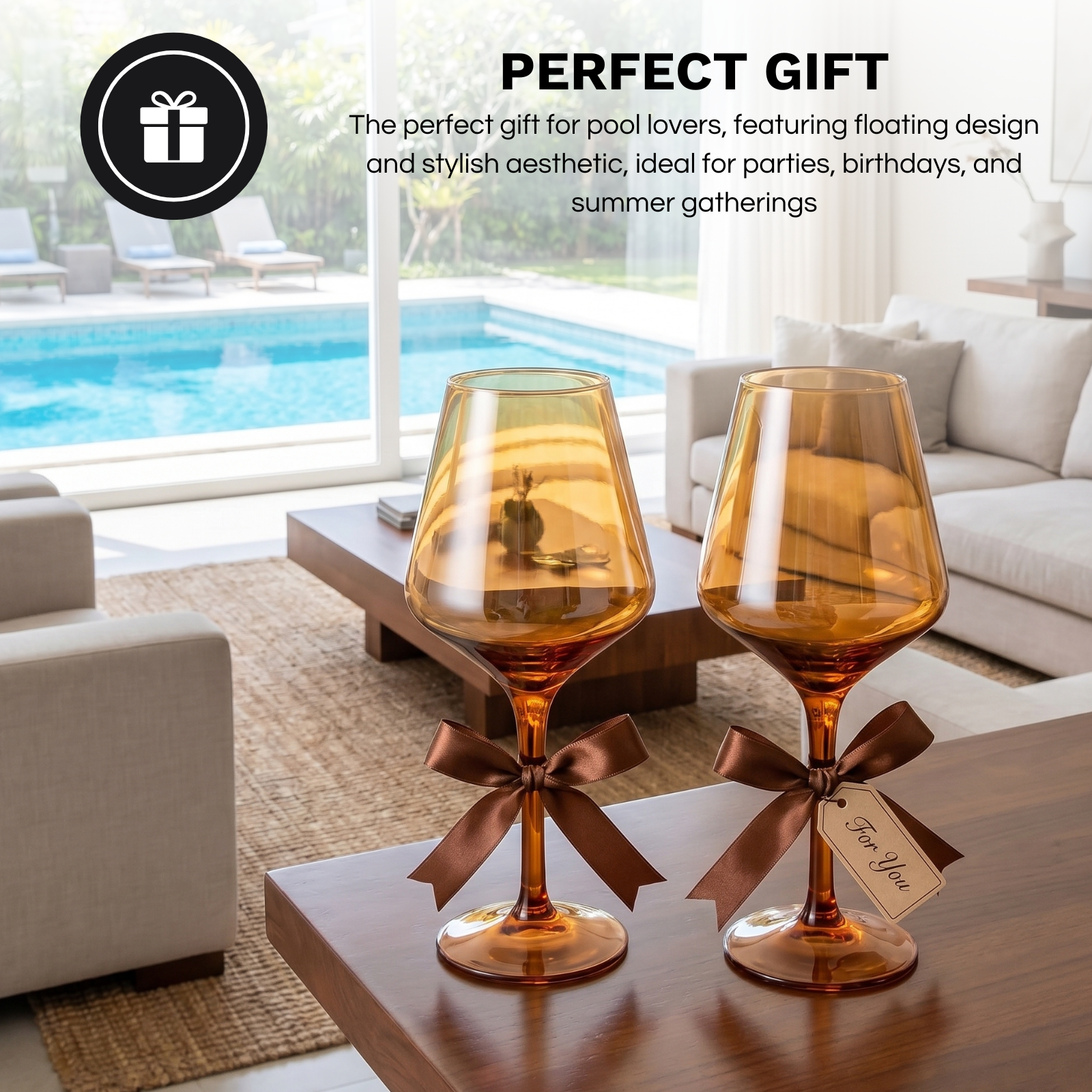 Floating Wine Glasses For Pool Set Of 2 15 Oz Shatterproof Poolside Wine Glasses Tritan Plastic Reus