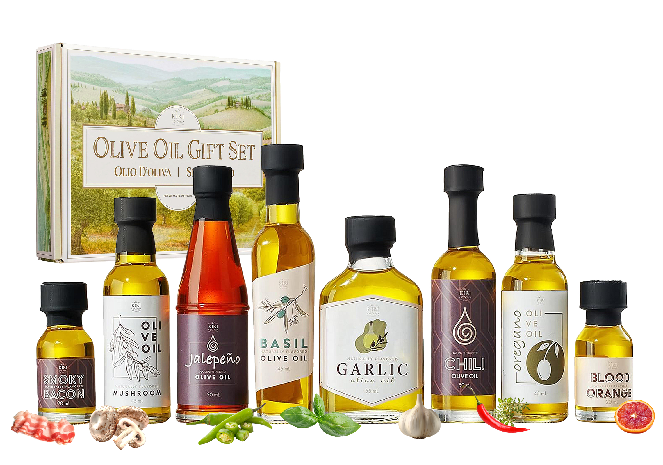 Olive Oil Gourmet Sampler Gift Set Of 8 Premium Extra Virgin Olive Oil Made In Spain Natural Flavors