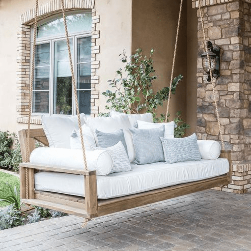 Amish Casual Malvern Porch Swing Bed, 4 Ft Dark Walnut with Clearcoat