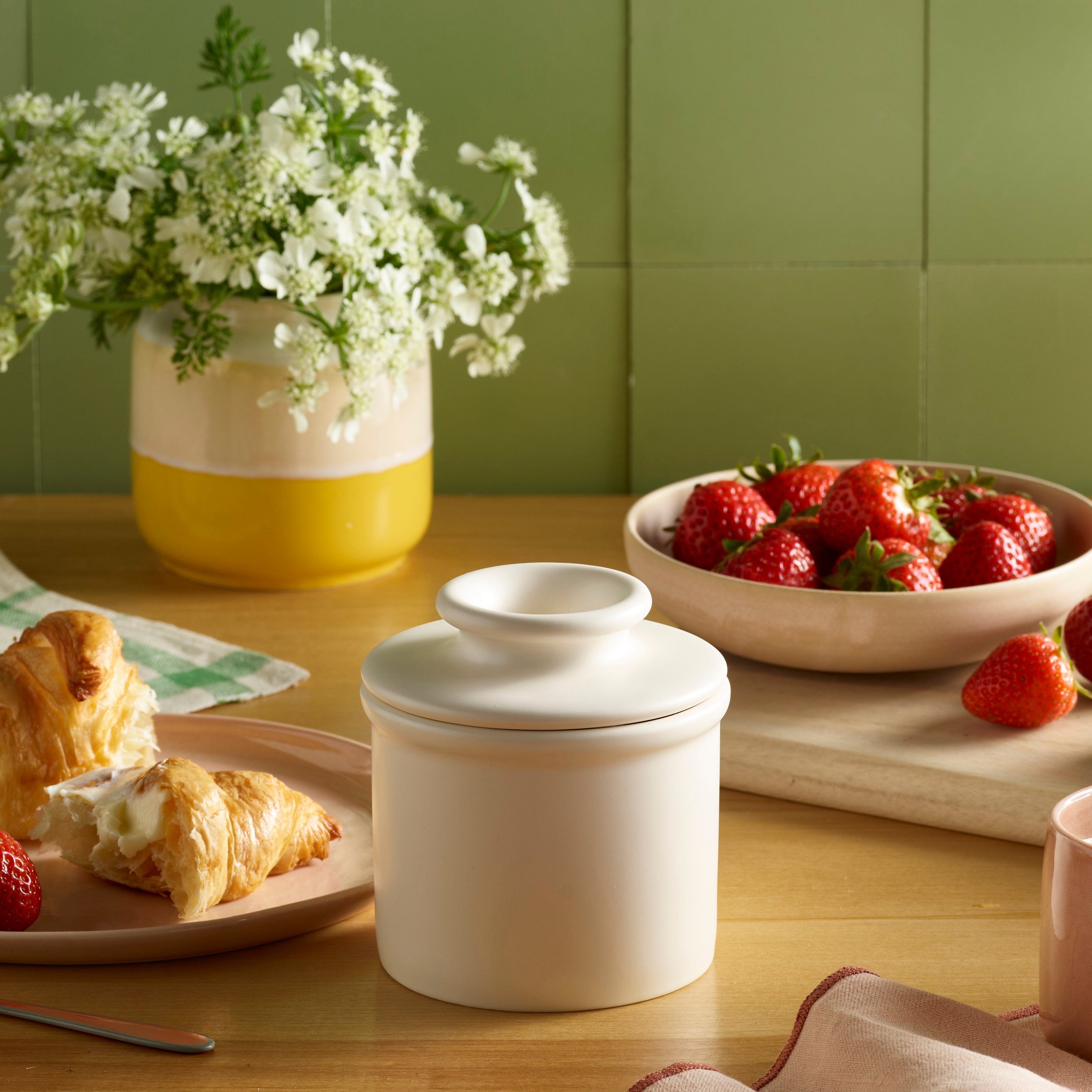 Classic Matte Ivory Butter Bell Crock