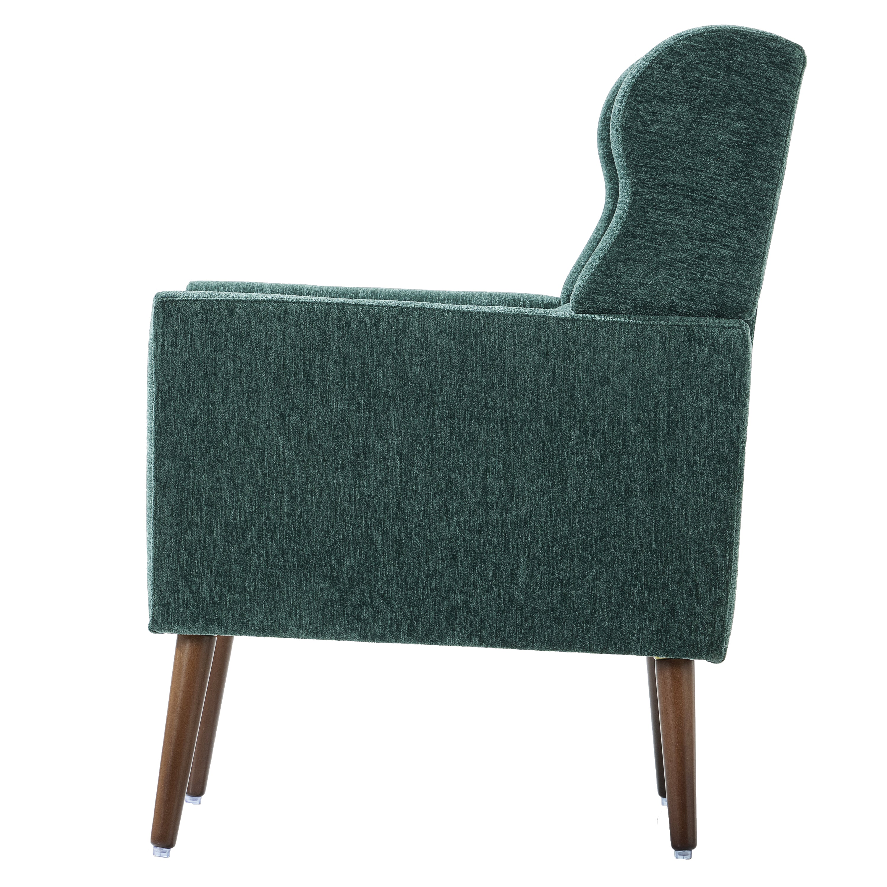 Modern Accent Chair Upholstered Foam Filled Living Room Chairs Comfy Reading Chair Mid Century Modern Chair (Blackish Green)