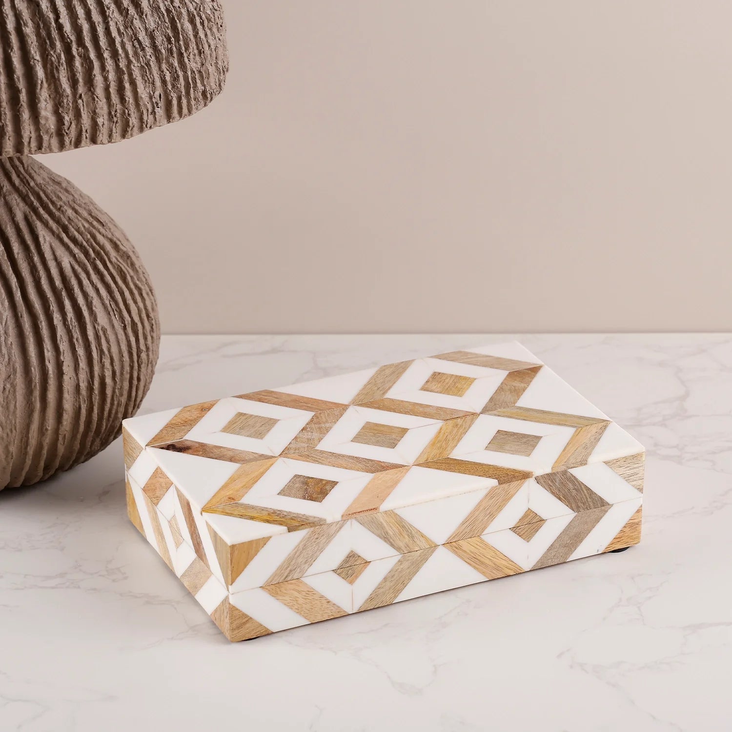 Marquet Array Resin & Wood Inlay Storage Box - 8 Sizes