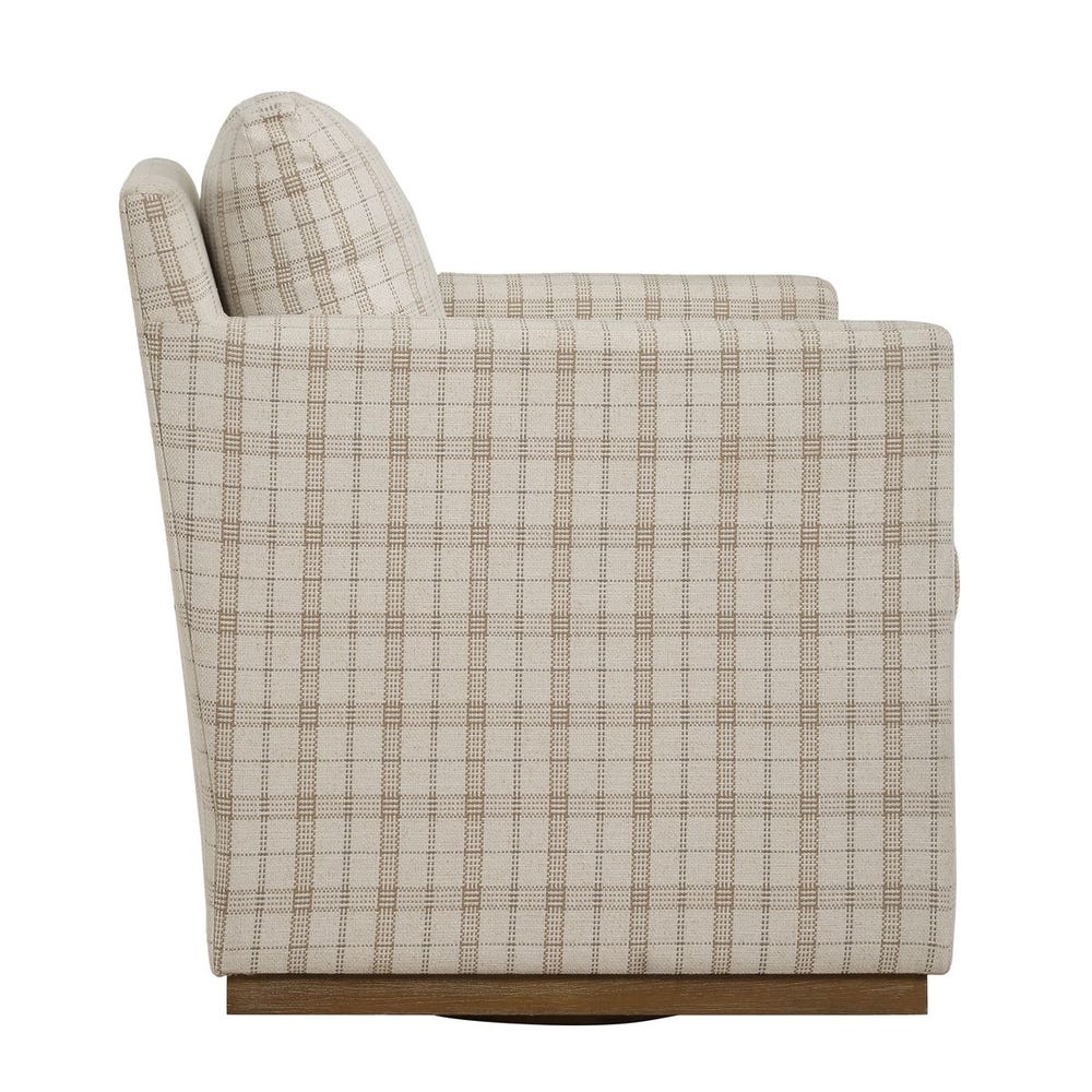 Basie Swivel Chair - Natural Oak and Linen